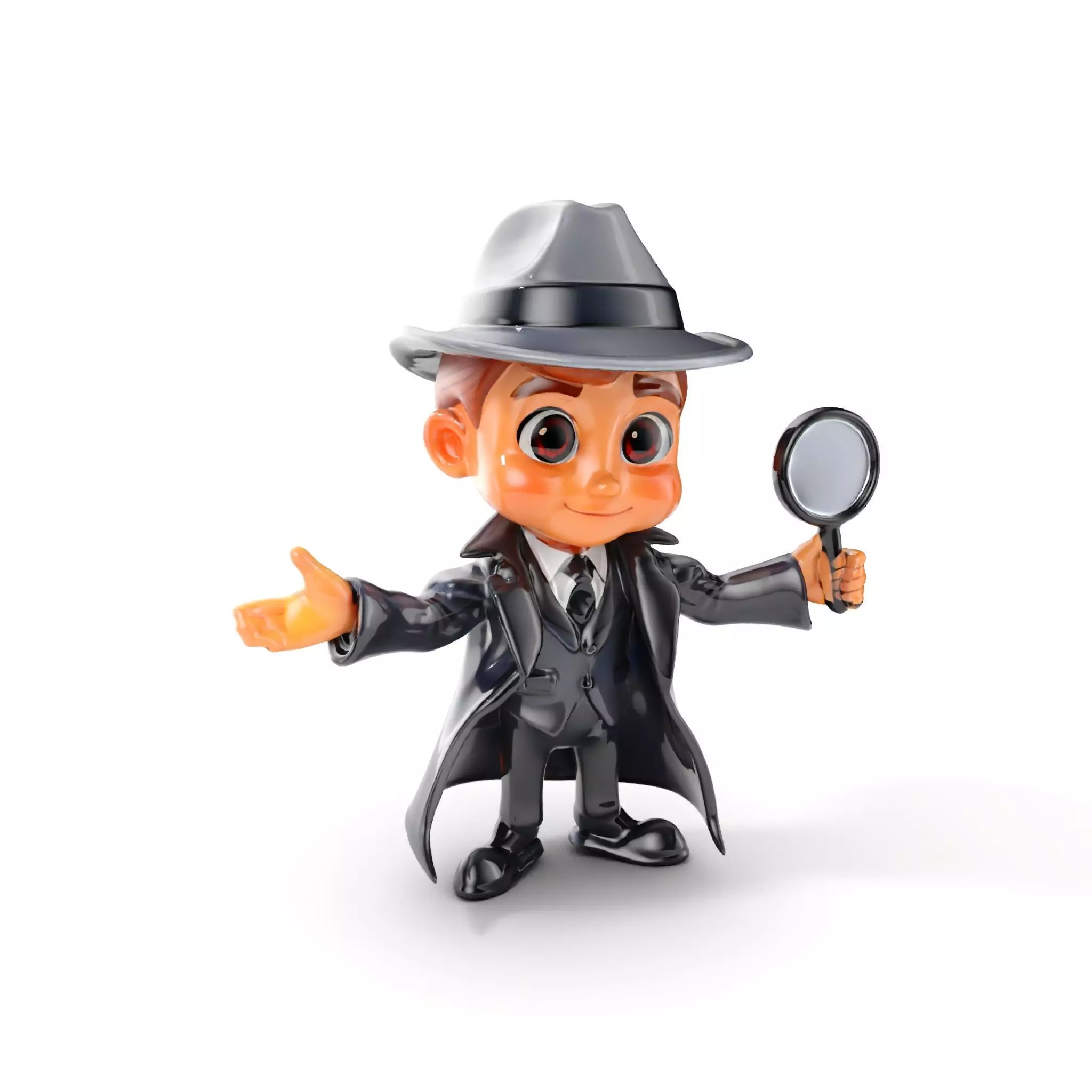 Detective Boy Character Model Rigged and Animated Low-poly 3D model_0