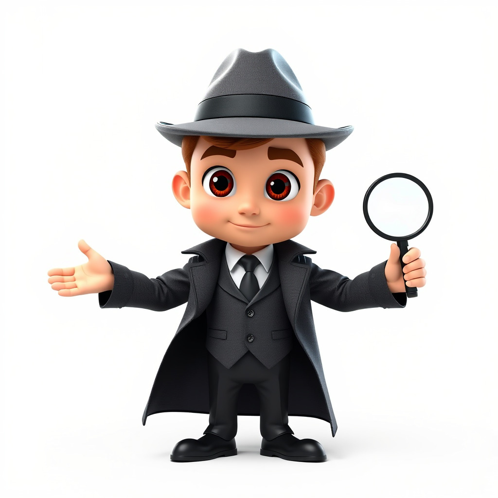 Detective Boy Character Model Rigged and Animated Low-poly 3D model_2