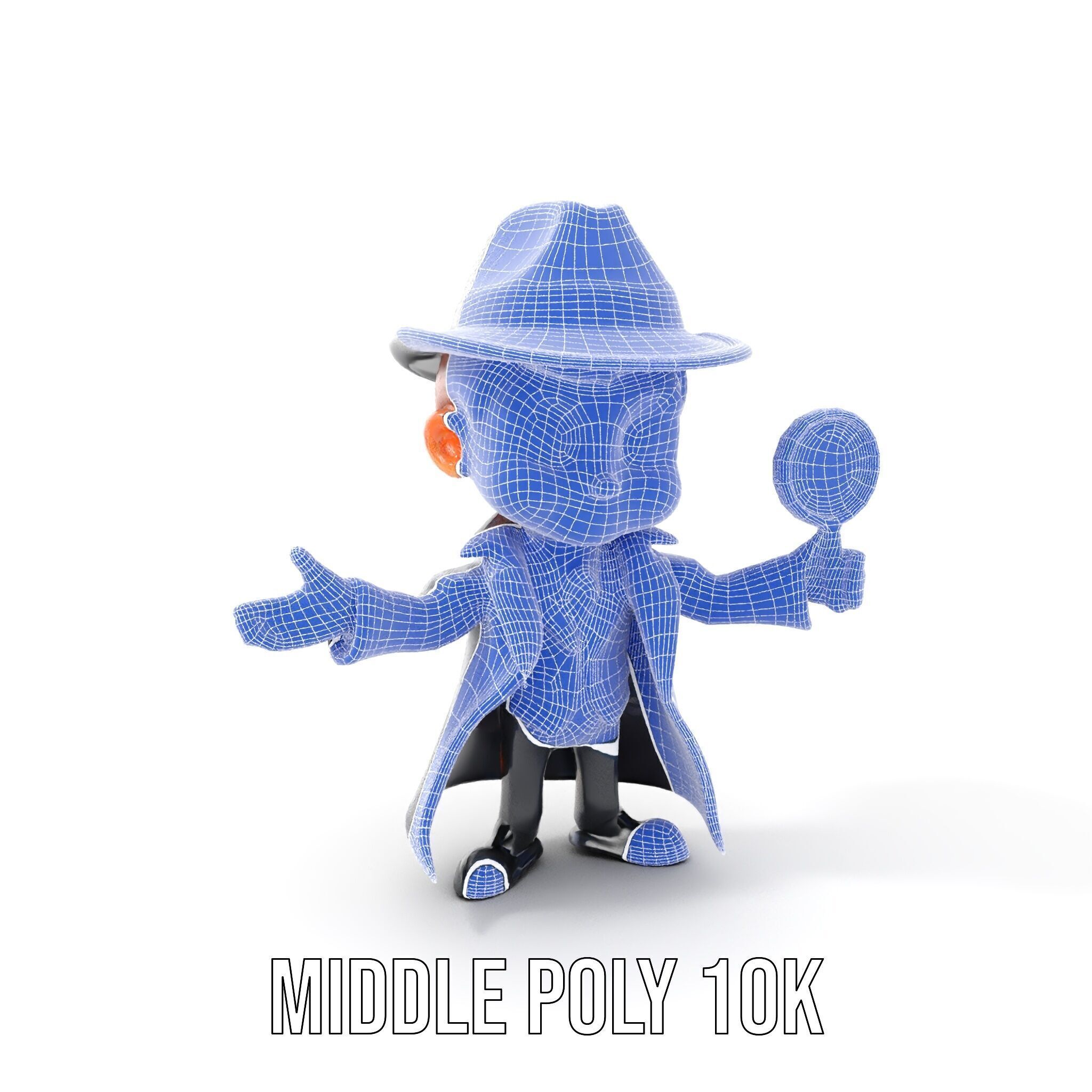 Detective Boy Character Model Rigged and Animated Low-poly 3D model_20