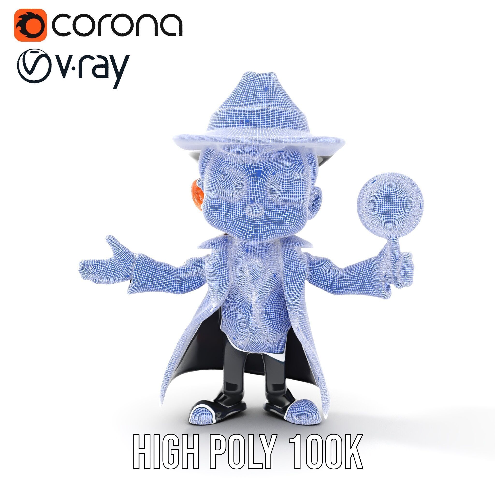 Detective Boy Character Model Rigged and Animated Low-poly 3D model_39