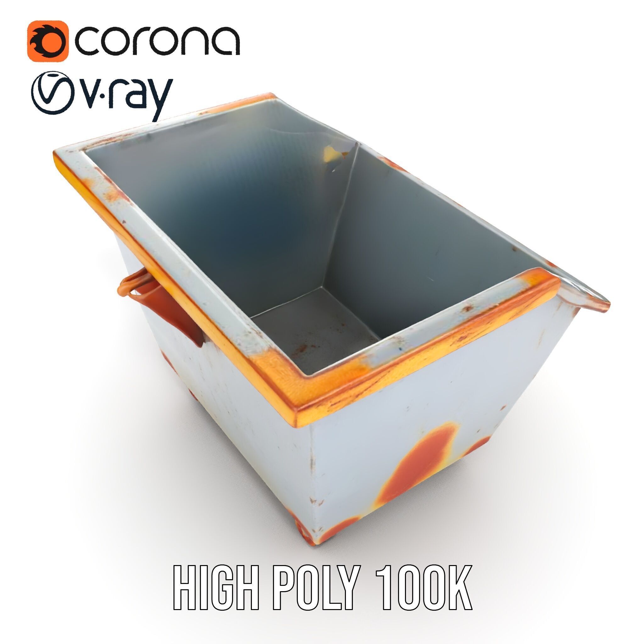 Industrial Container Model Pack with Rusty Texture Low-poly 3D model_27