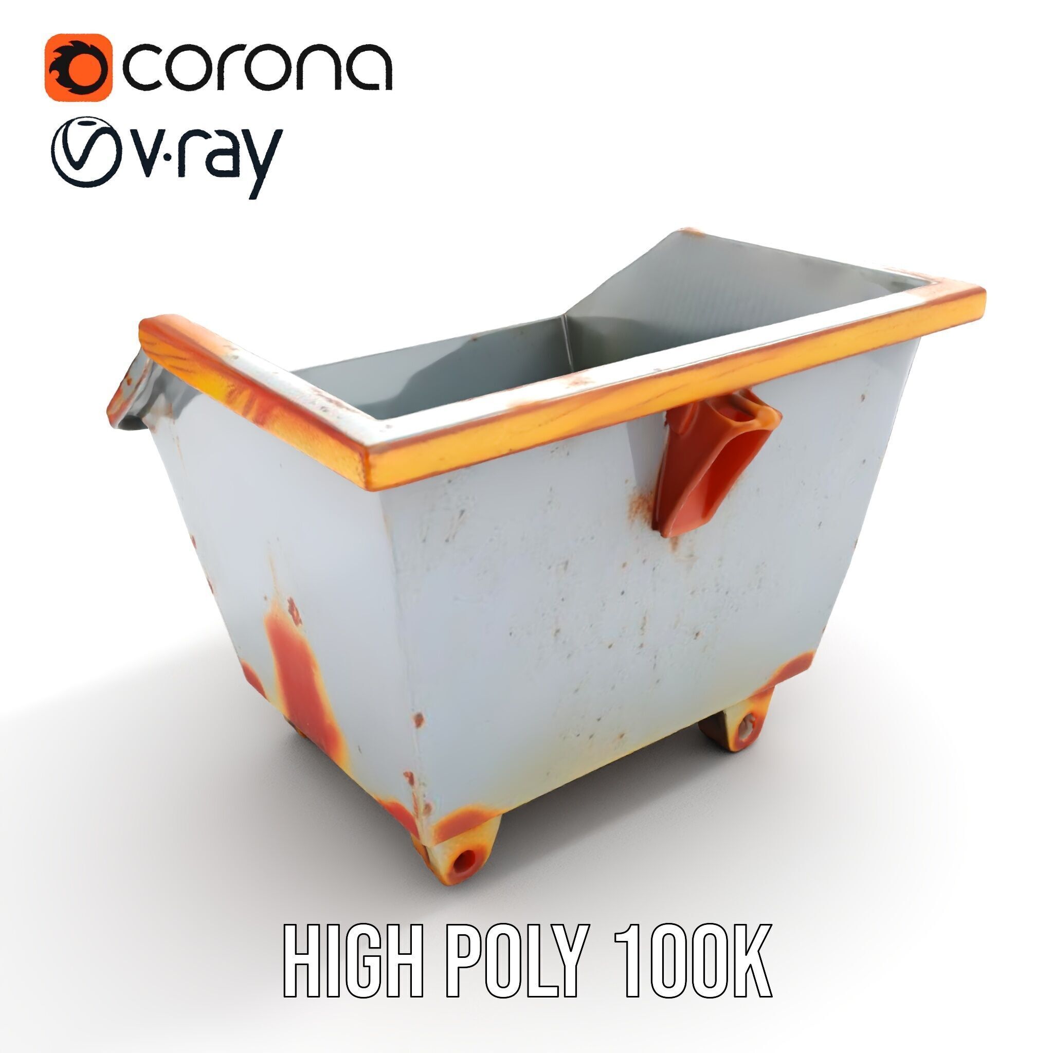 Industrial Container Model Pack with Rusty Texture Low-poly 3D model_35