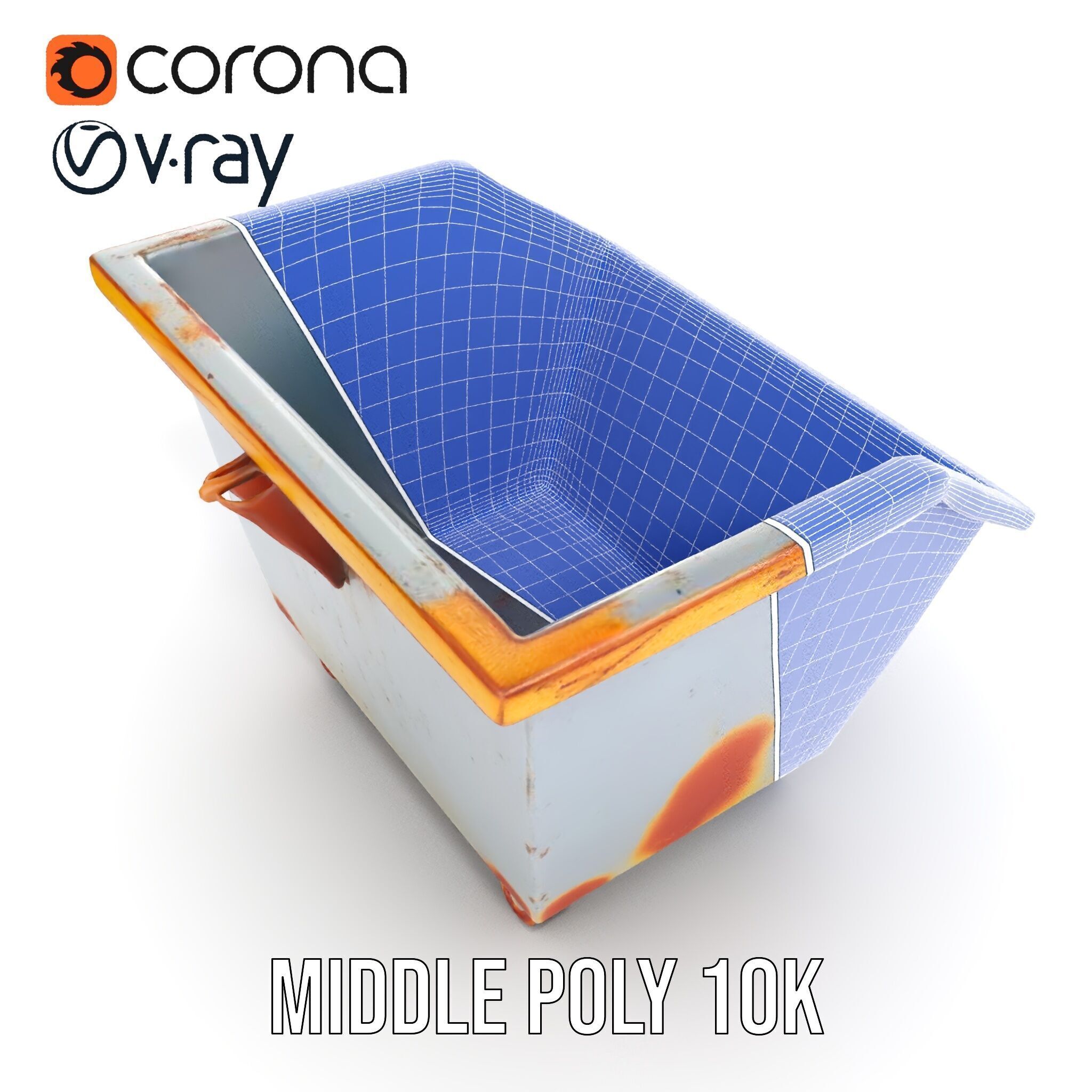 Industrial Container Model Pack with Rusty Texture Low-poly 3D model_28