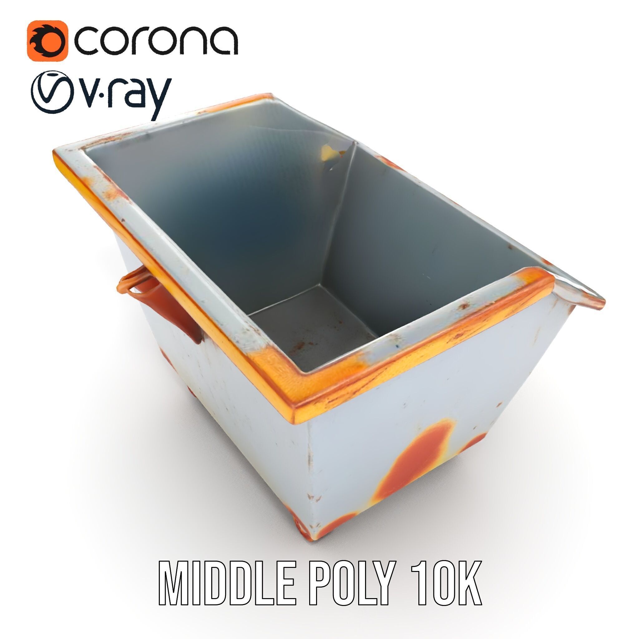 Industrial Container Model Pack with Rusty Texture Low-poly 3D model_12