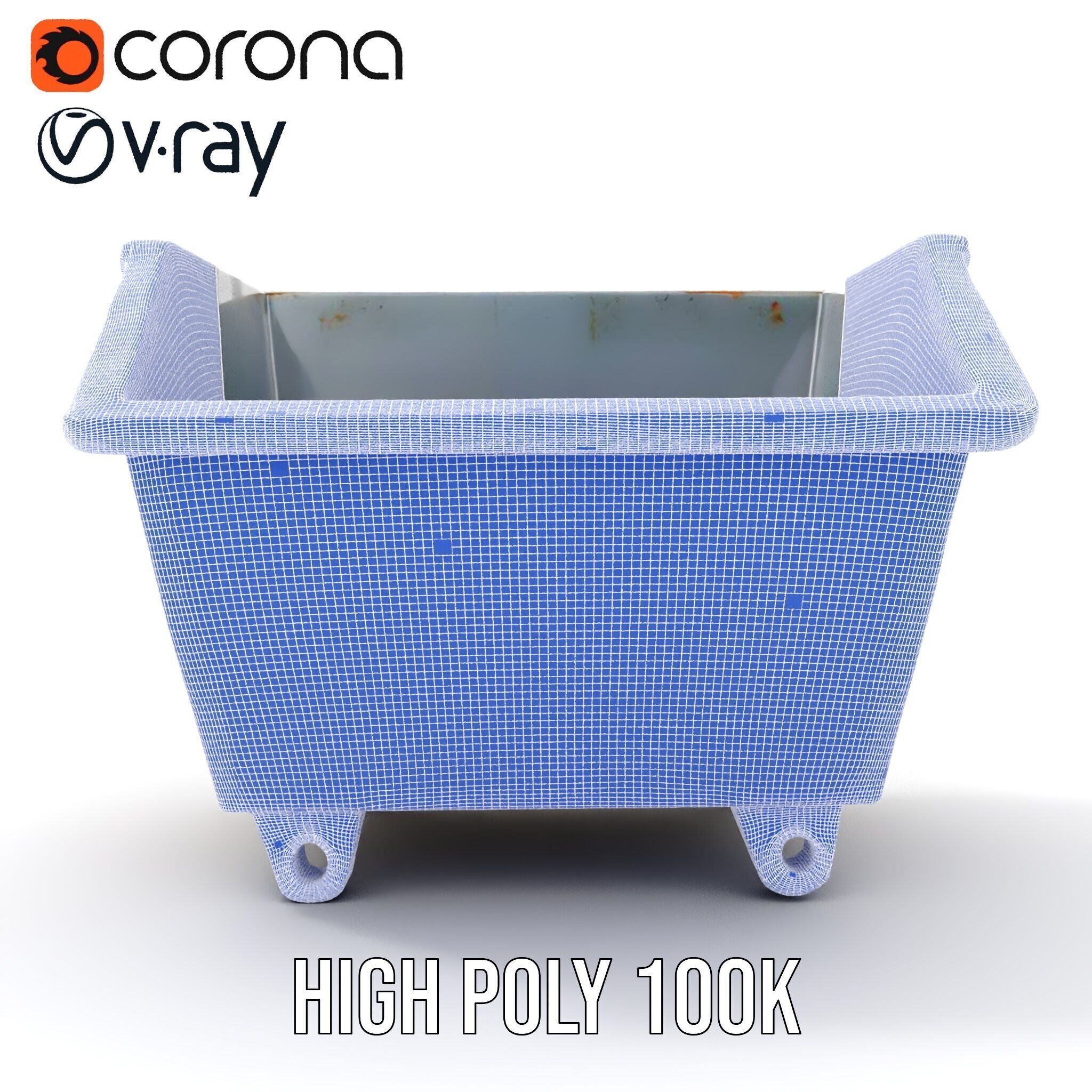 Industrial Container Model Pack with Rusty Texture Low-poly 3D model_38