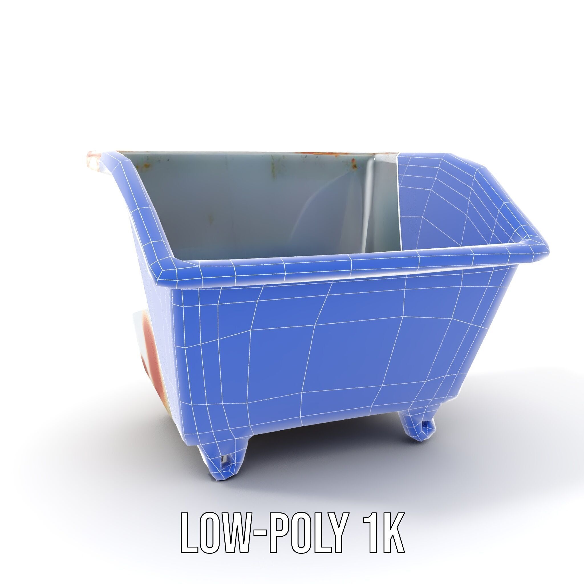 Industrial Container Model Pack with Rusty Texture Low-poly 3D model_10