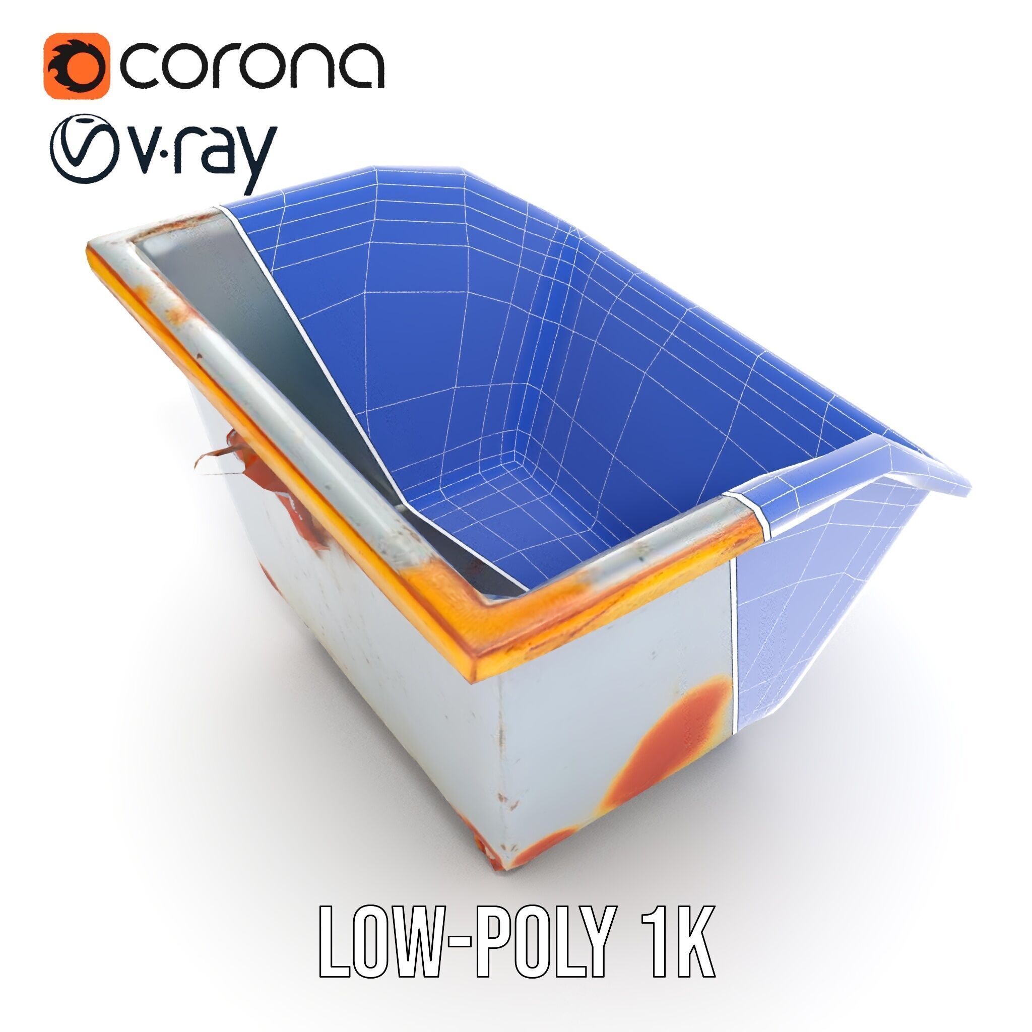 Industrial Container Model Pack with Rusty Texture Low-poly 3D model_32