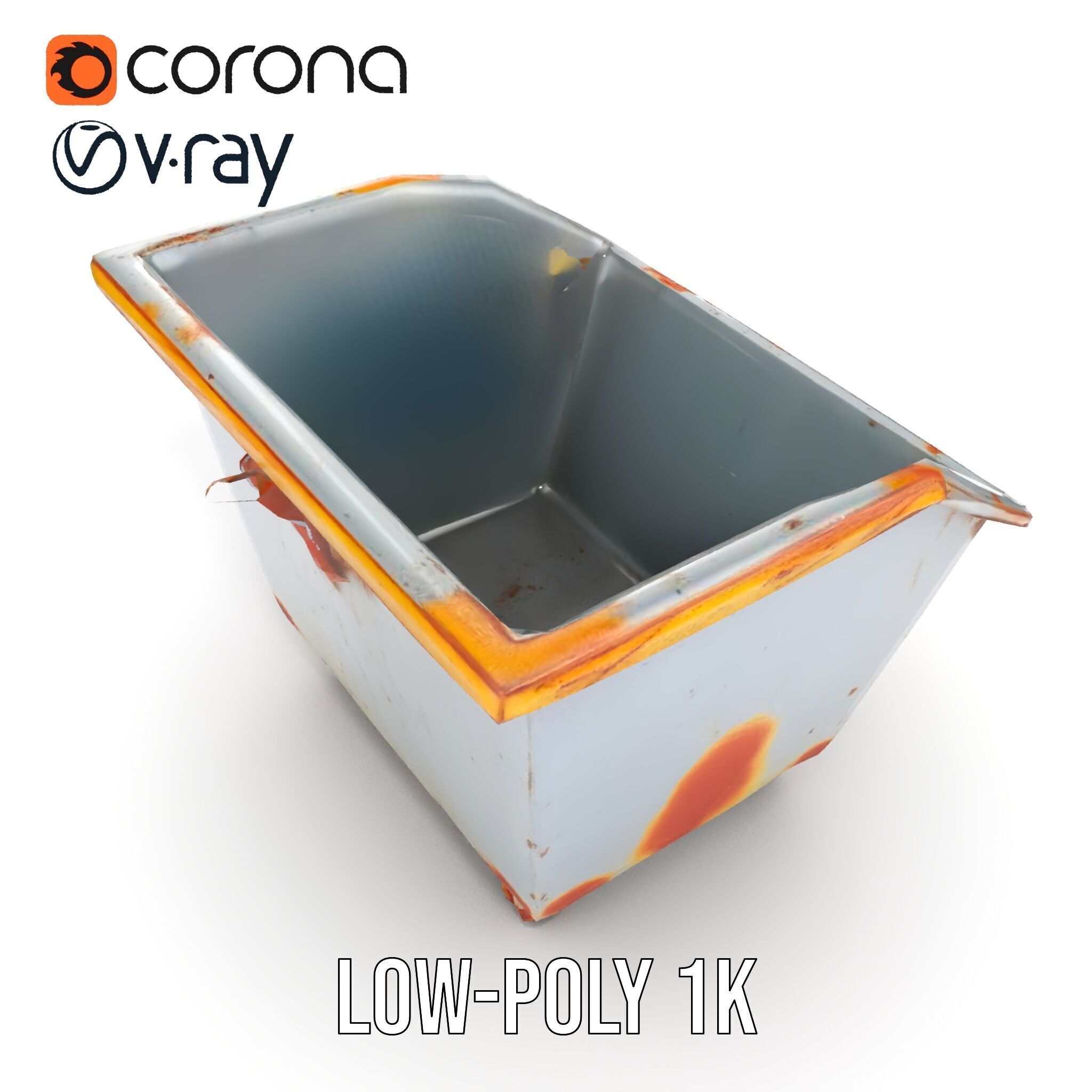 Industrial Container Model Pack with Rusty Texture Low-poly 3D model_18