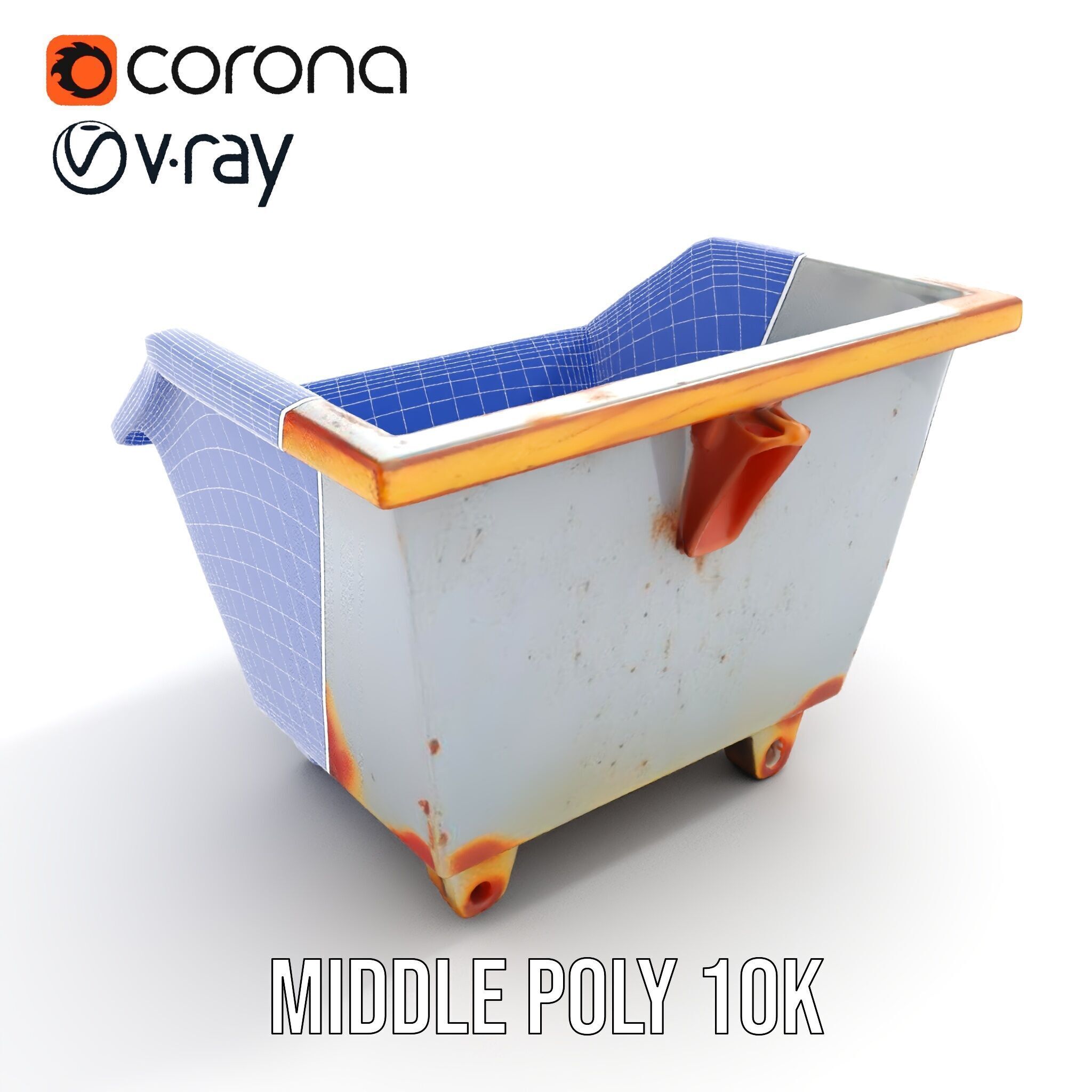 Industrial Container Model Pack with Rusty Texture Low-poly 3D model_17