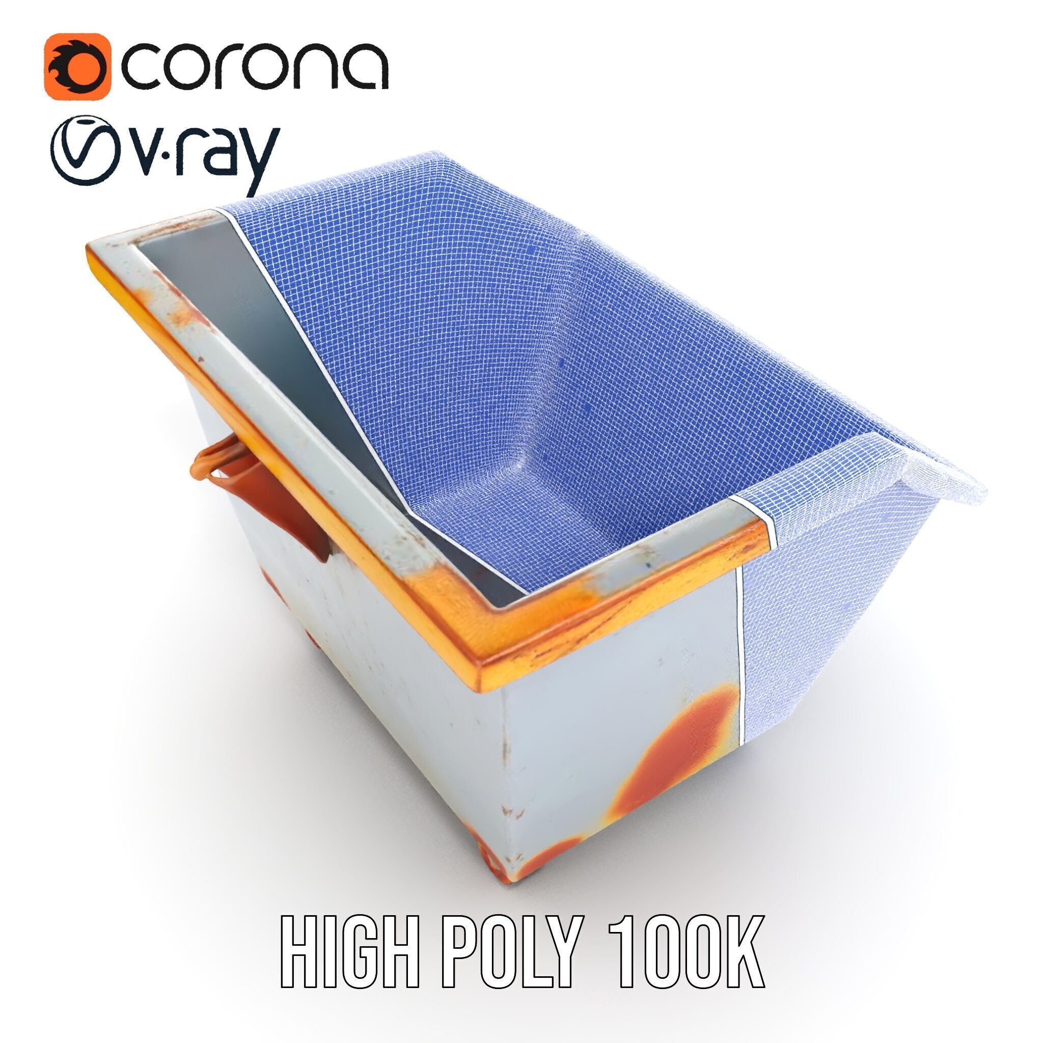 Industrial Container Model Pack with Rusty Texture Low-poly 3D model_36