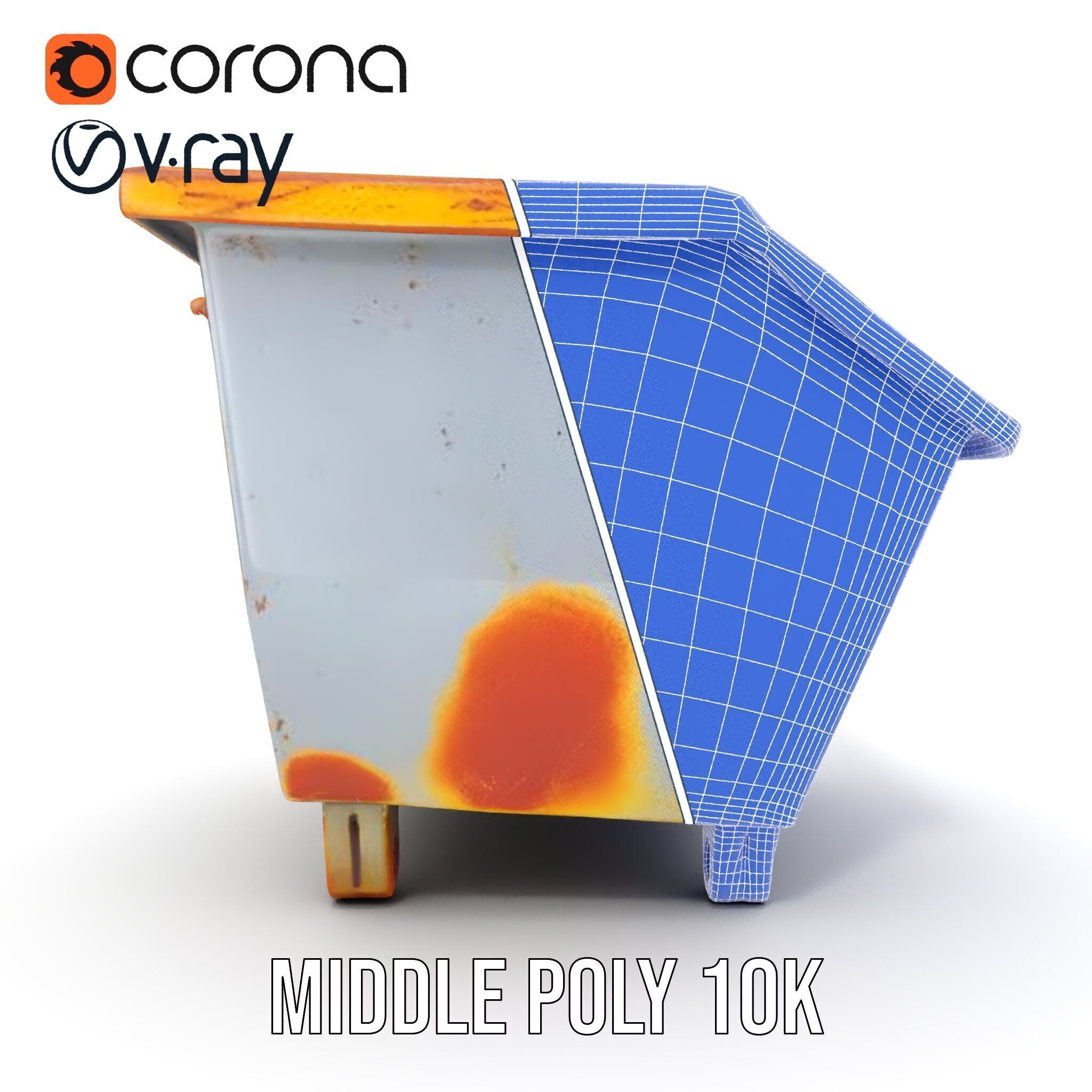 Industrial Container Model Pack with Rusty Texture Low-poly 3D model_31