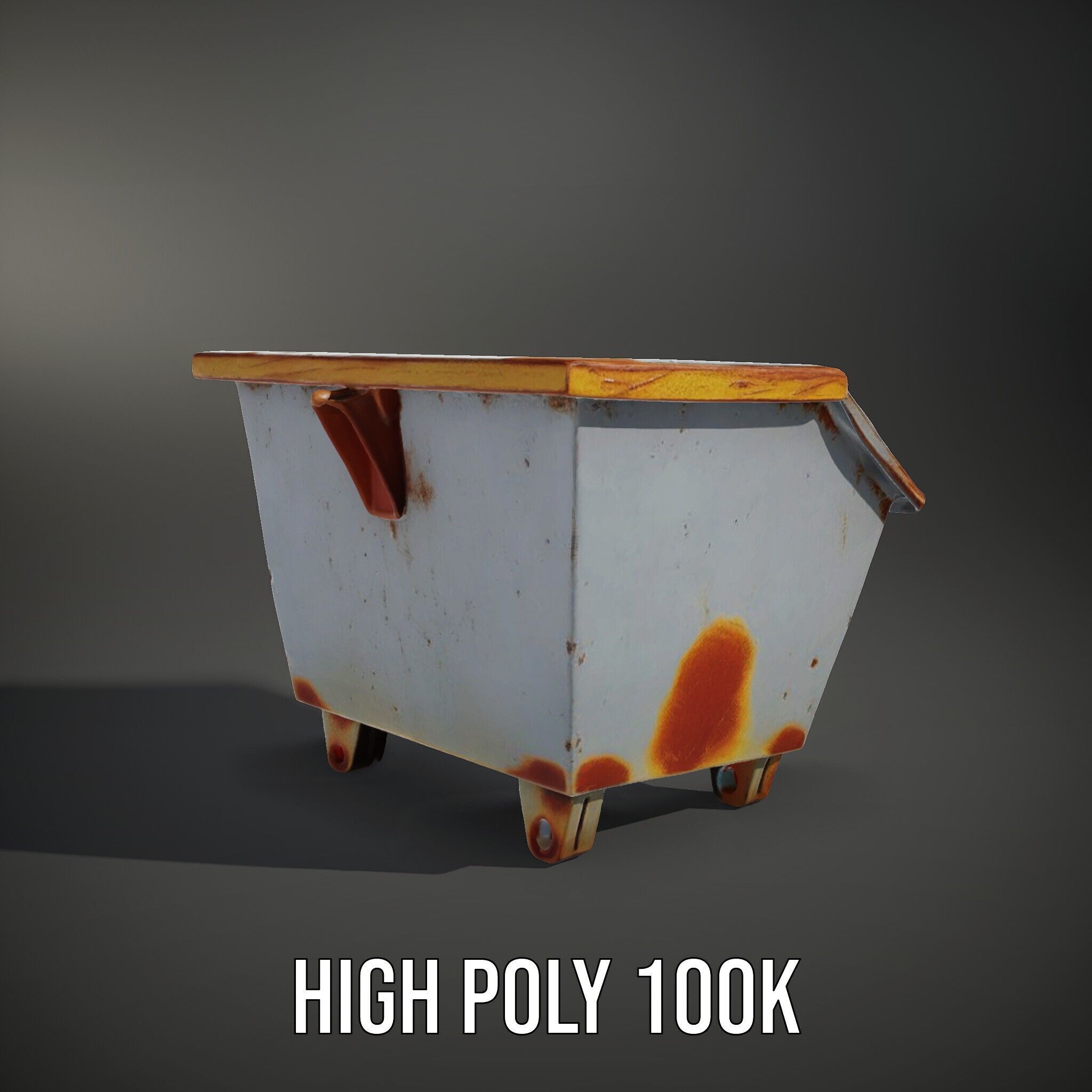 Industrial Container Model Pack with Rusty Texture Low-poly 3D model_11