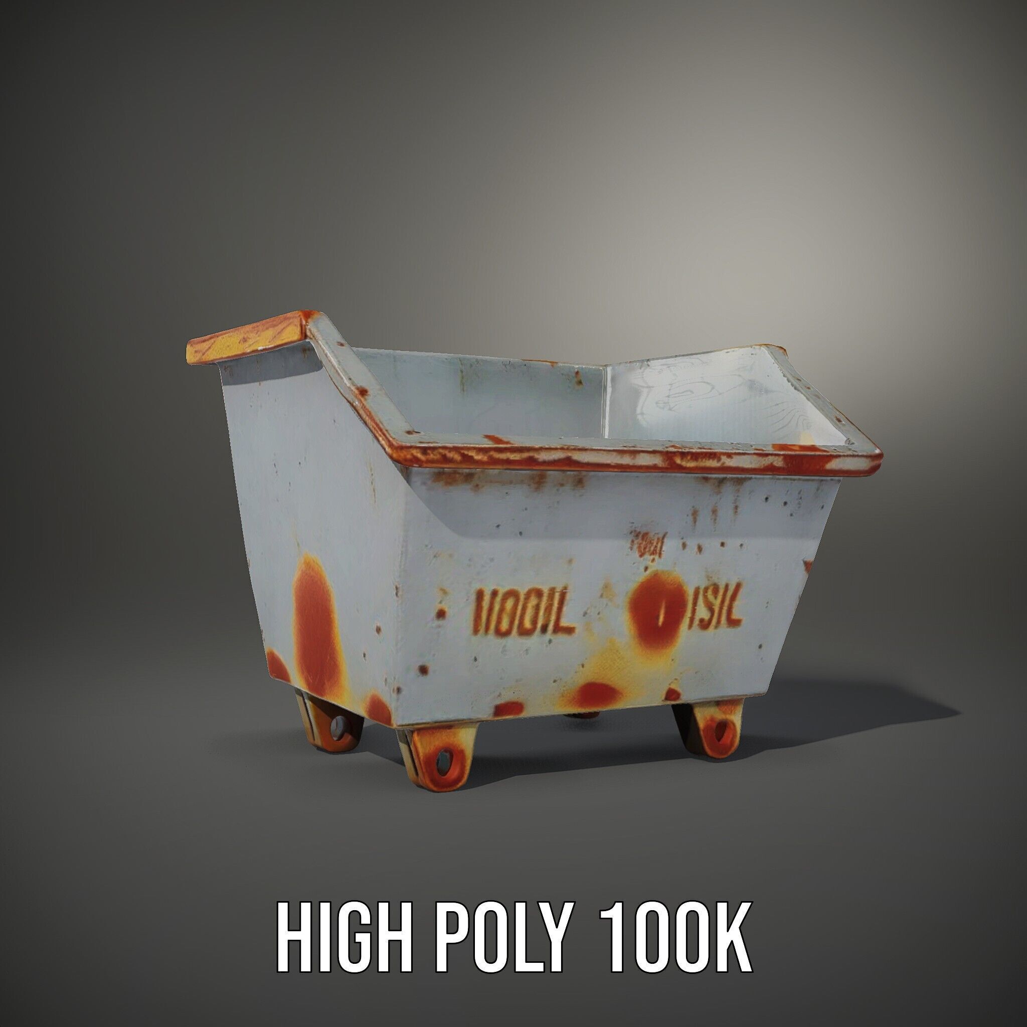 Industrial Container Model Pack with Rusty Texture Low-poly 3D model_8