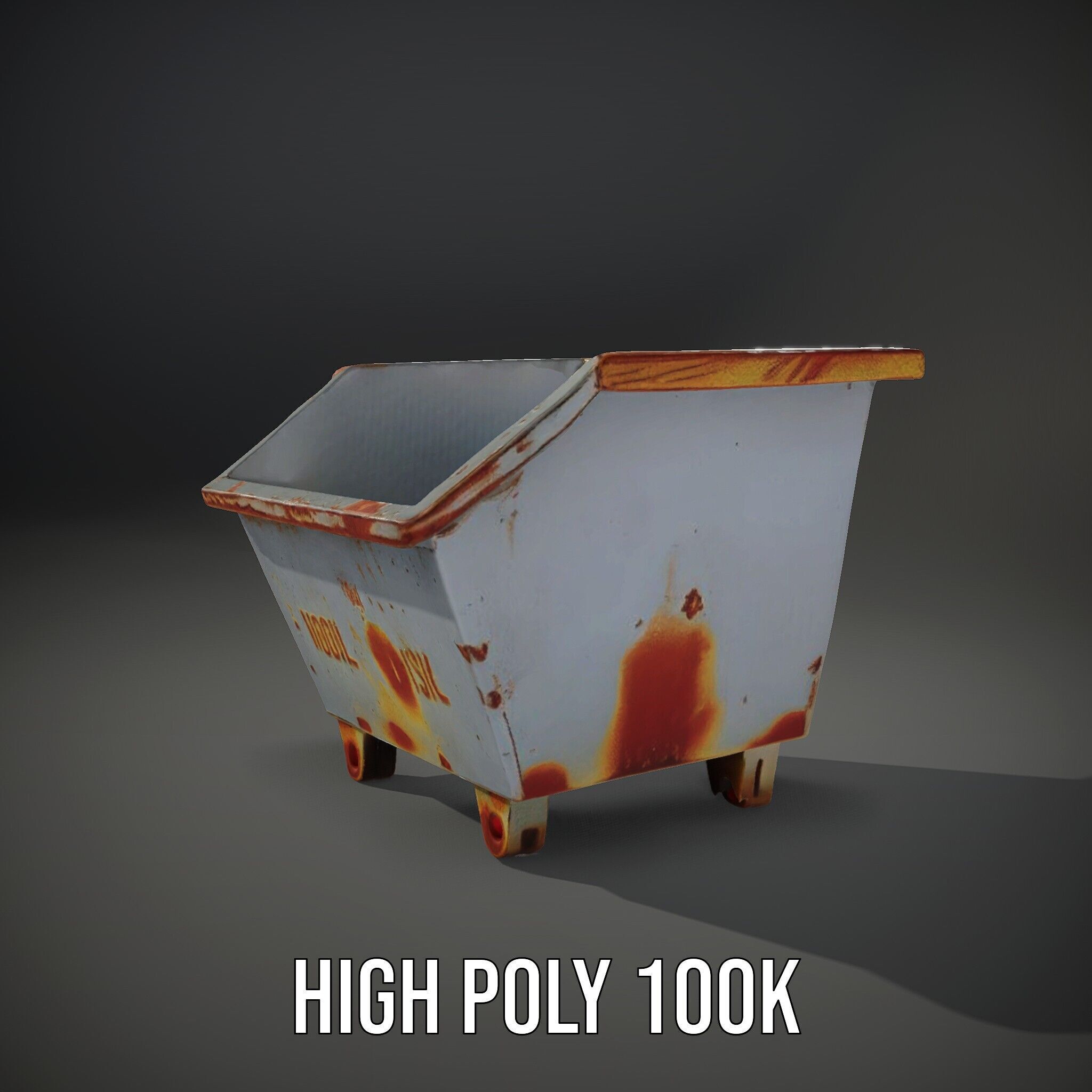 Industrial Container Model Pack with Rusty Texture Low-poly 3D model_14