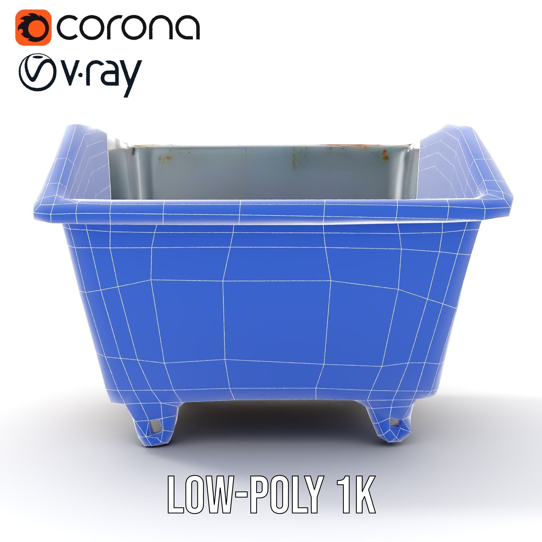 Industrial Container Model Pack with Rusty Texture Low-poly 3D model_26