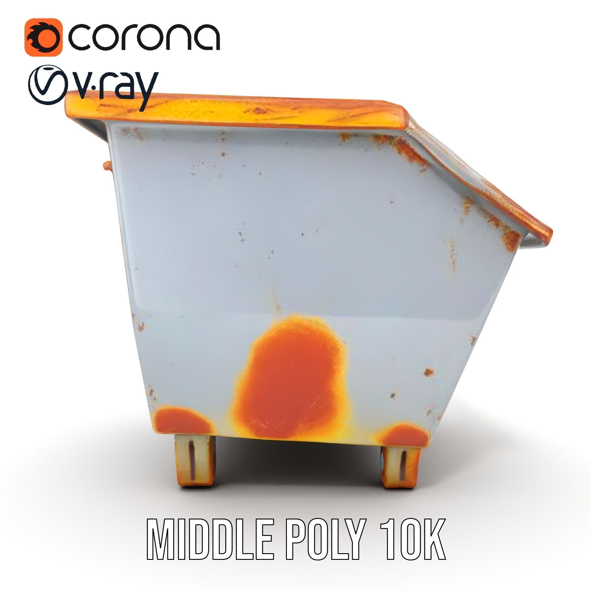 Industrial Container Model Pack with Rusty Texture Low-poly 3D model_9