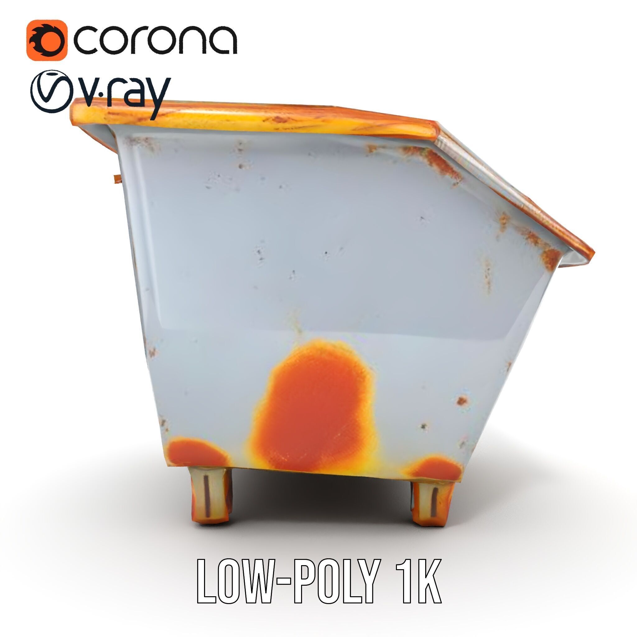 Industrial Container Model Pack with Rusty Texture Low-poly 3D model_13