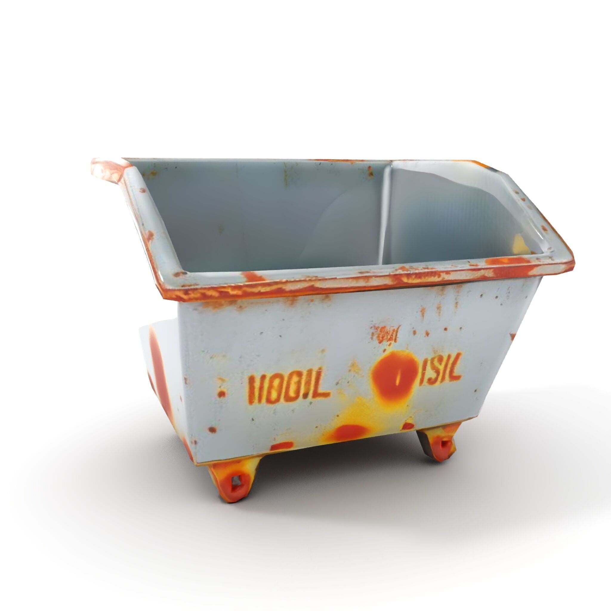 Industrial Container Model Pack with Rusty Texture Low-poly 3D model_16