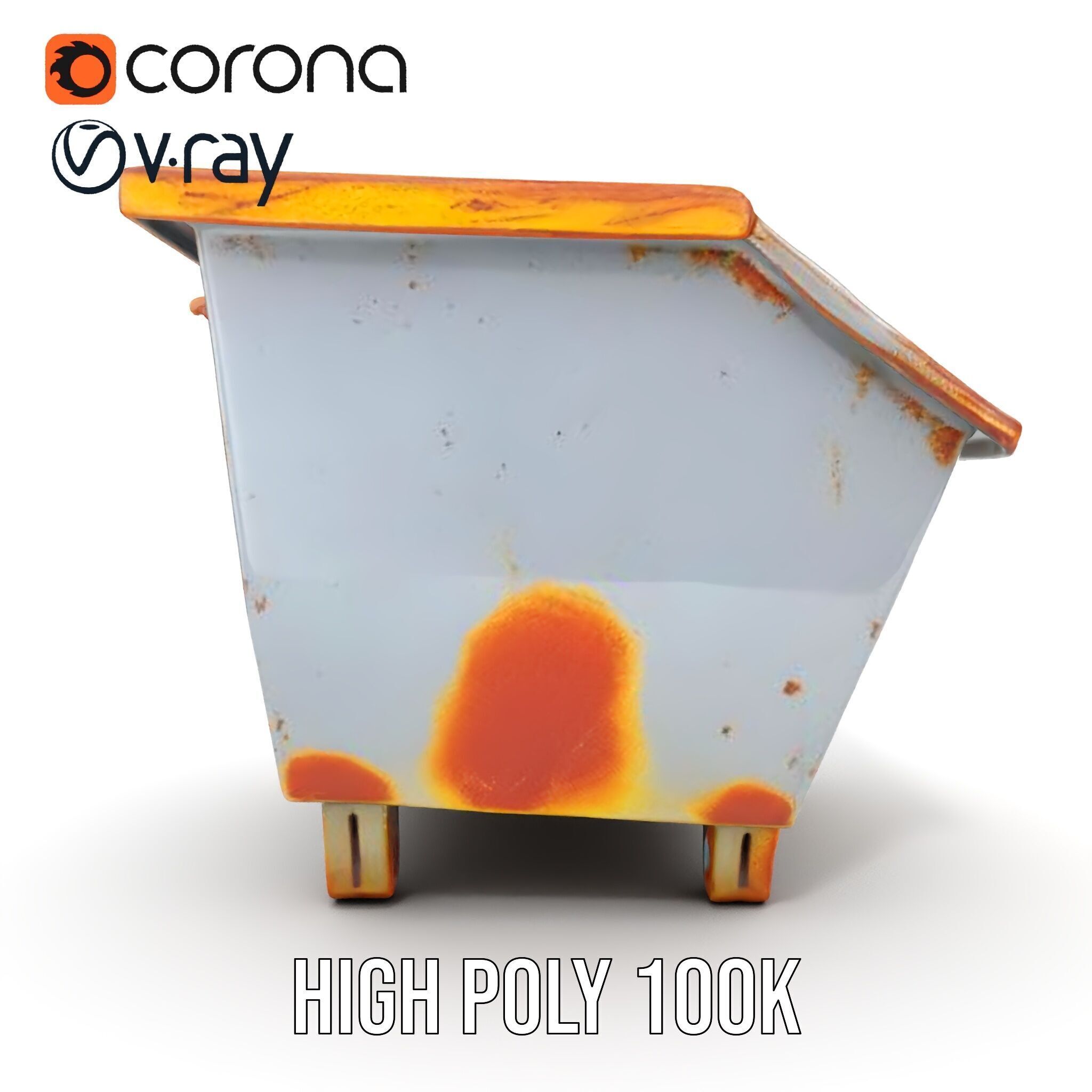 Industrial Container Model Pack with Rusty Texture Low-poly 3D model_21