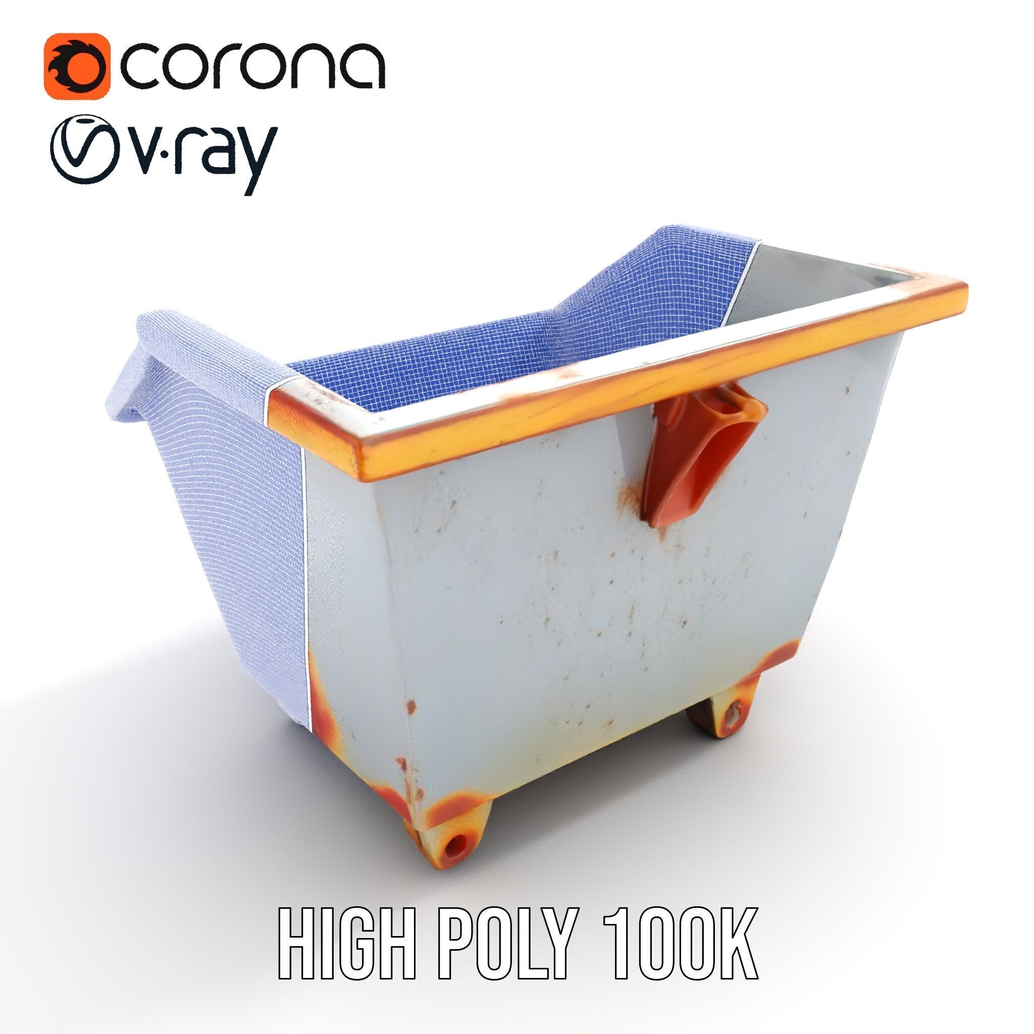 Industrial Container Model Pack with Rusty Texture Low-poly 3D model_30