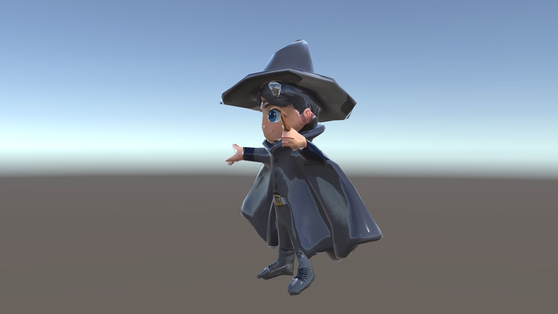 Young Wizard Character Model Rigged and Animated Low-poly 3D model_36