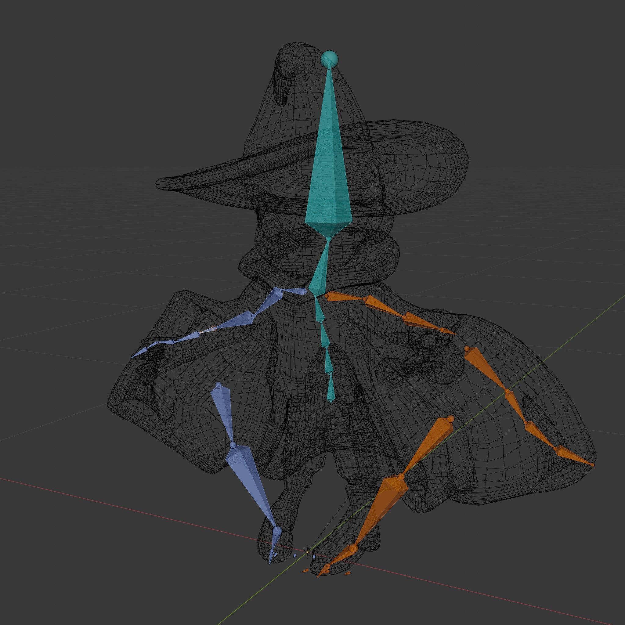Young Wizard Character Model Rigged and Animated Low-poly 3D model_7