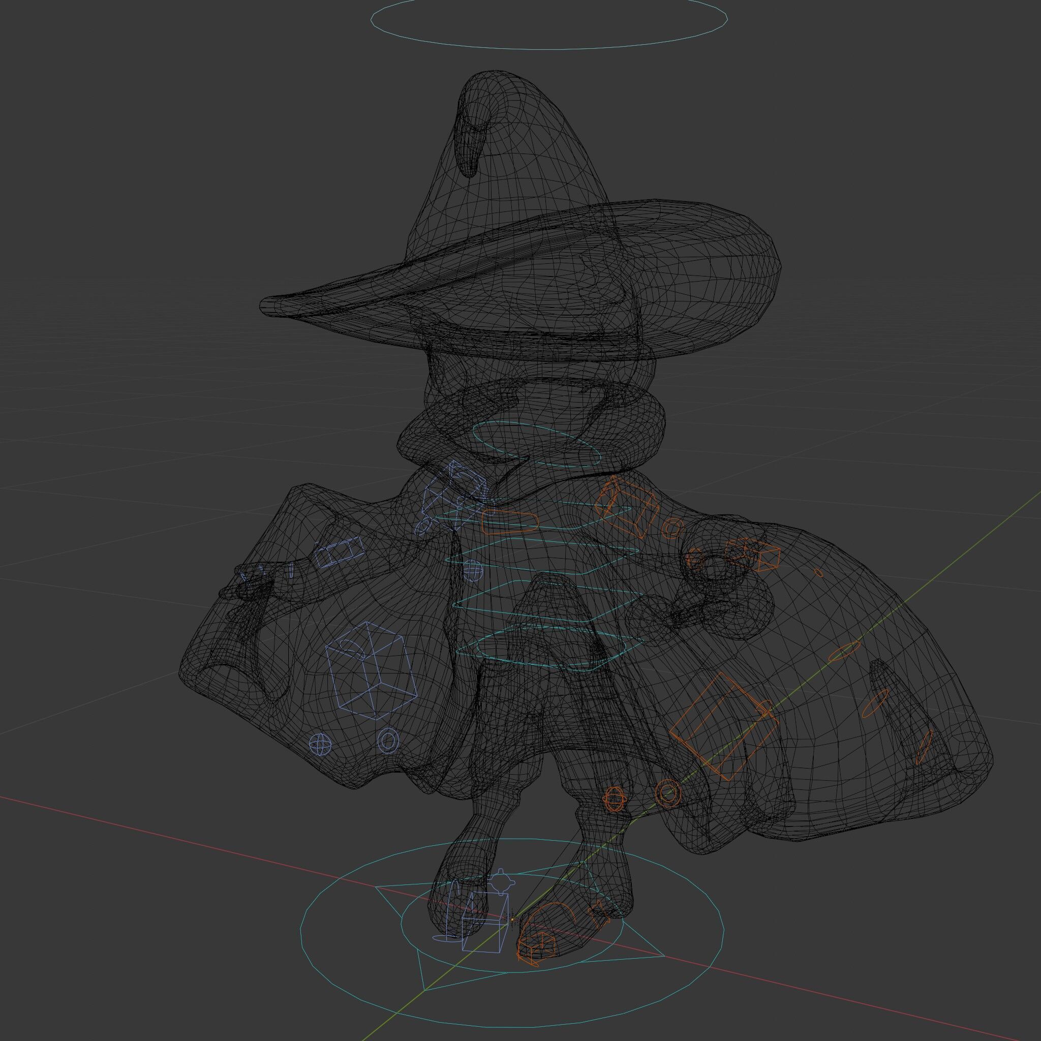 Young Wizard Character Model Rigged and Animated Low-poly 3D model_10
