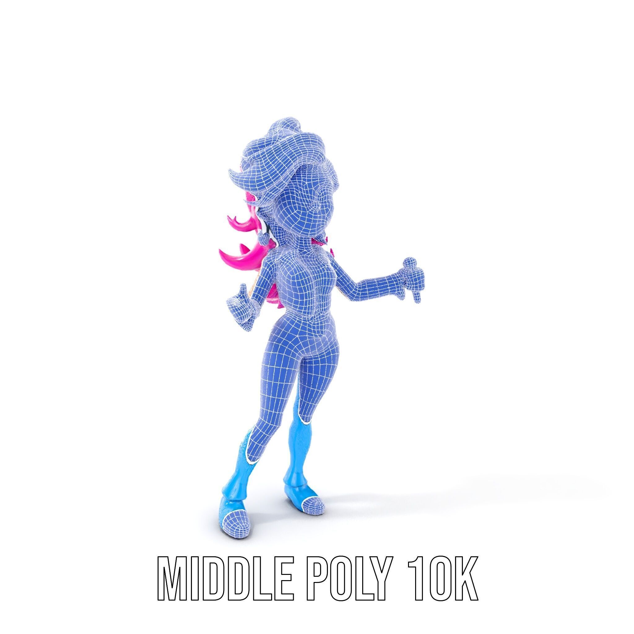 Animated Pop Star Character Model Rigged and Animated Low-poly 3D model_25
