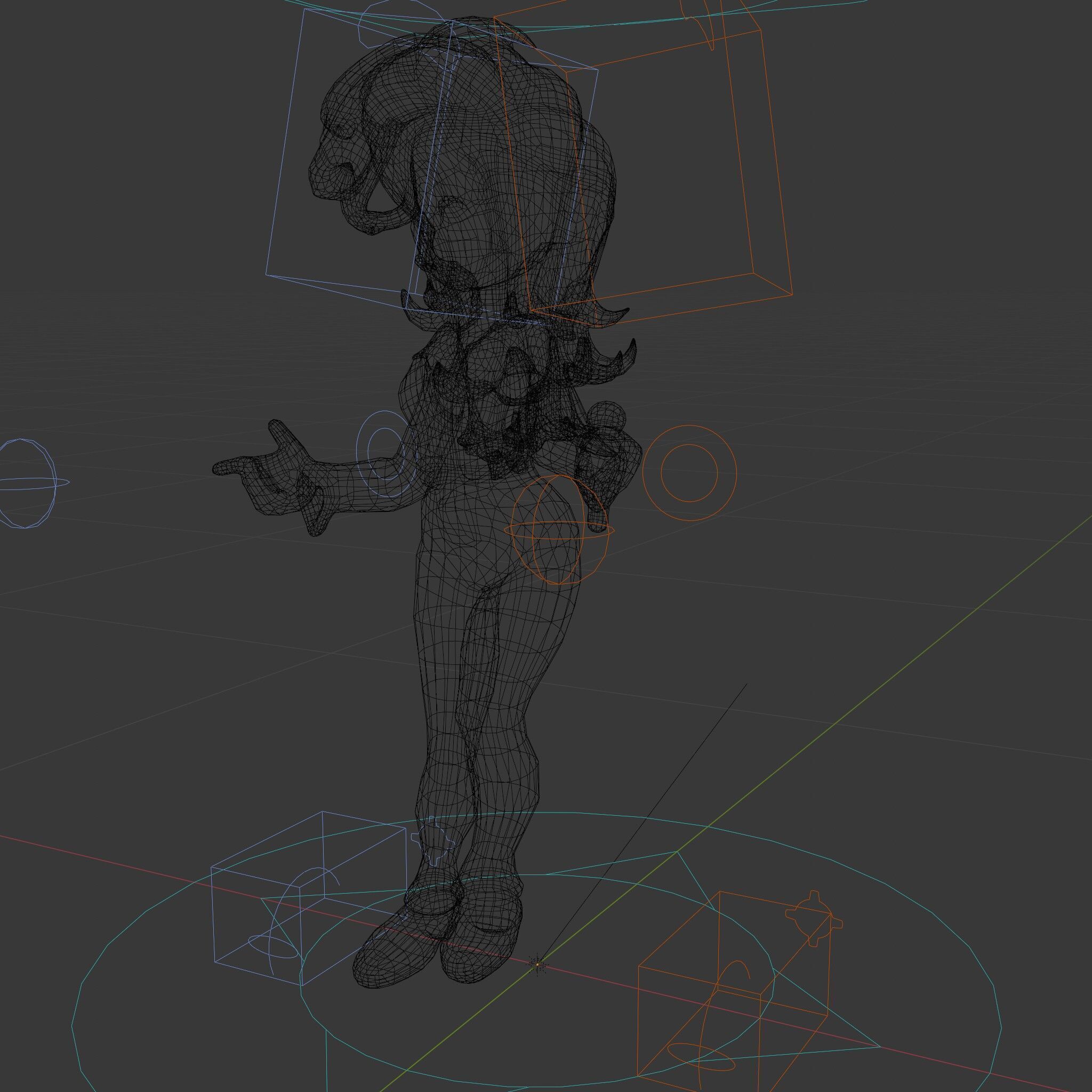 Animated Pop Star Character Model Rigged and Animated Low-poly 3D model_6