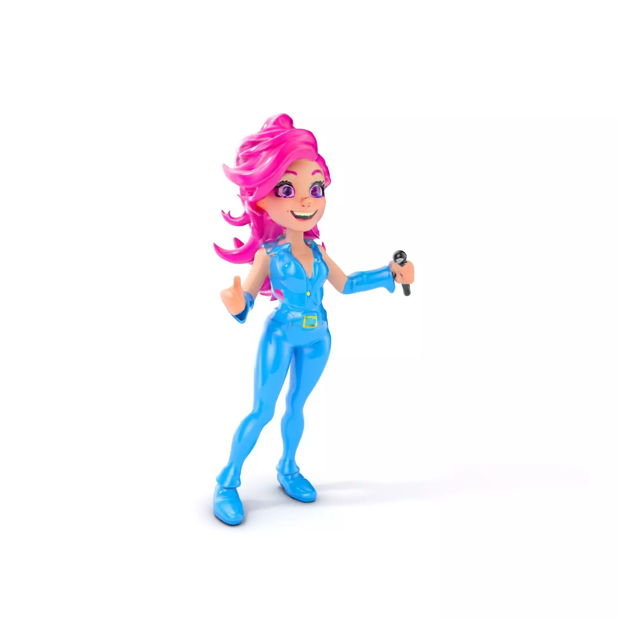 Animated Pop Star Character Model Rigged and Animated Low-poly 3D model_0
