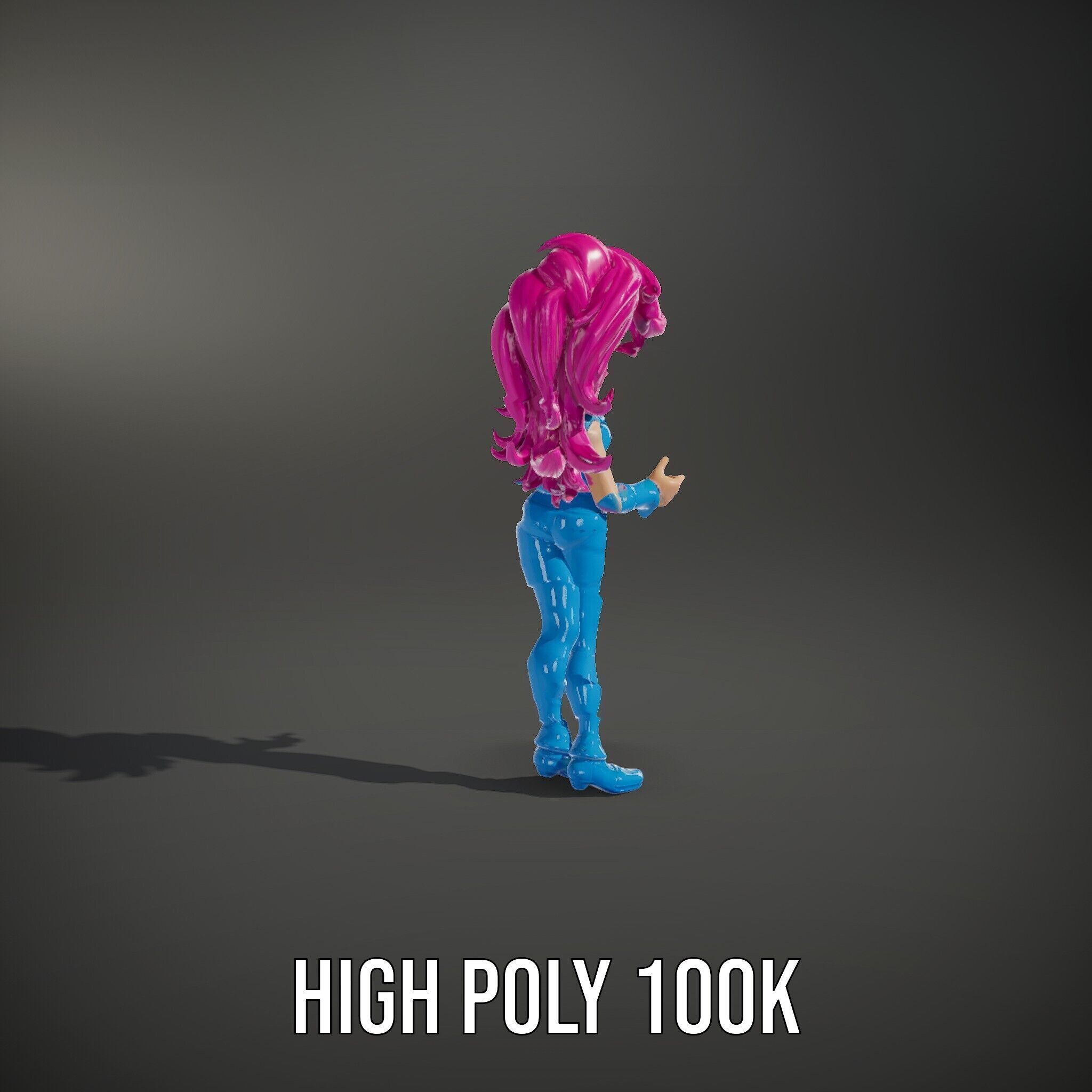 Animated Pop Star Character Model Rigged and Animated Low-poly 3D model_14