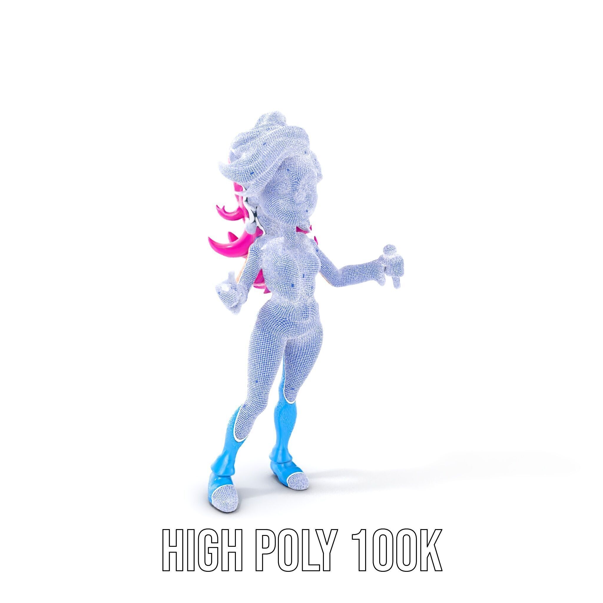 Animated Pop Star Character Model Rigged and Animated Low-poly 3D model_4