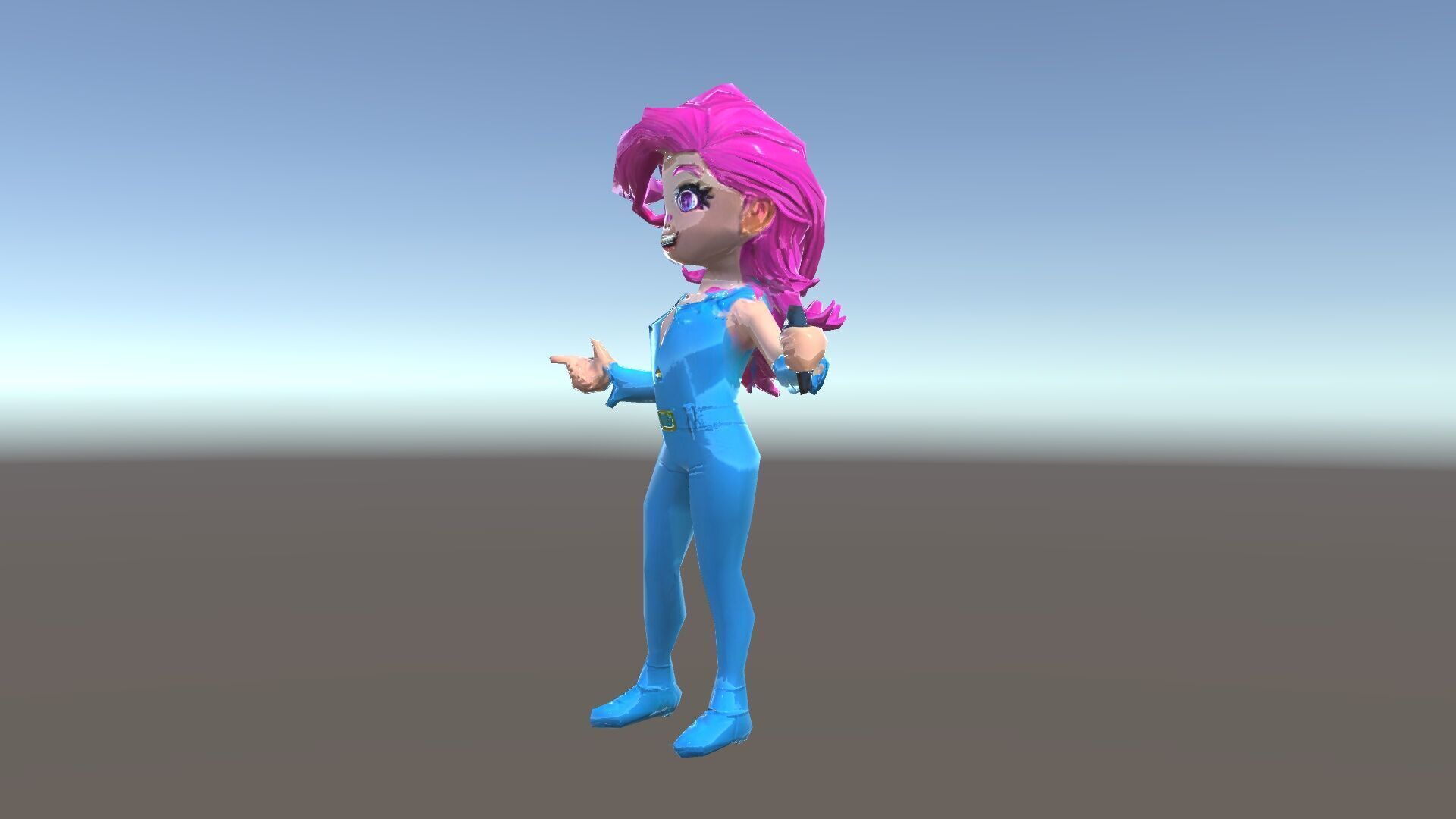 Animated Pop Star Character Model Rigged and Animated Low-poly 3D model_34