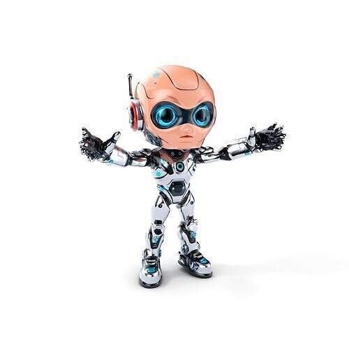 Chibi Robot Kid Rigged and Animated D Character Model Low-poly 3D model