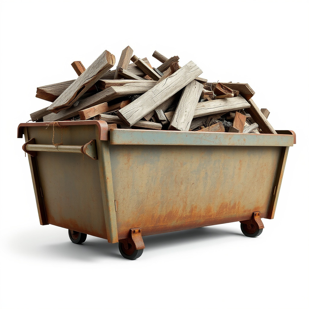 Industrial Dumpster with Scrap Wood Model Pack Low-poly 3D model_2