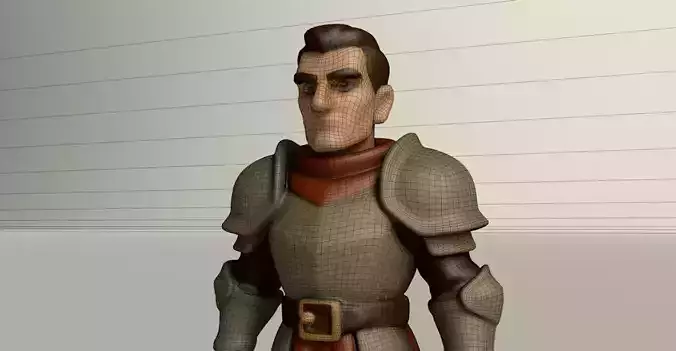 Stylized Game Ready Human Character Rigged named Mike Low-poly 3D model