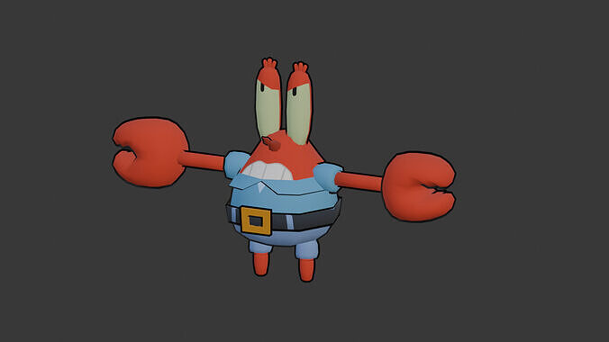 Mr Krabs from SpongeBob SquarePants Low-poly 3D model