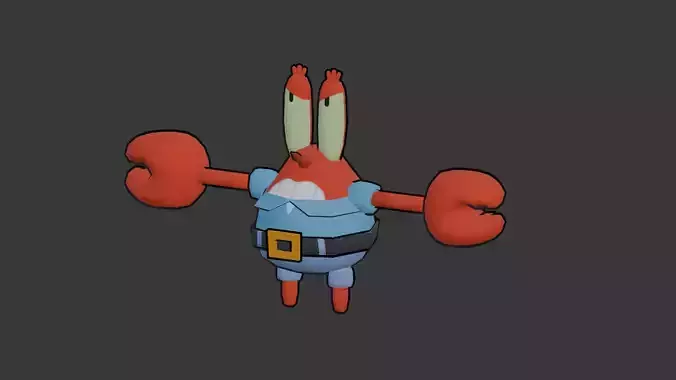 Mr Krabs from SpongeBob SquarePants Low-poly 3D model
