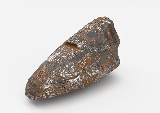 science fiction spacecraft capsule Low-poly 3D model