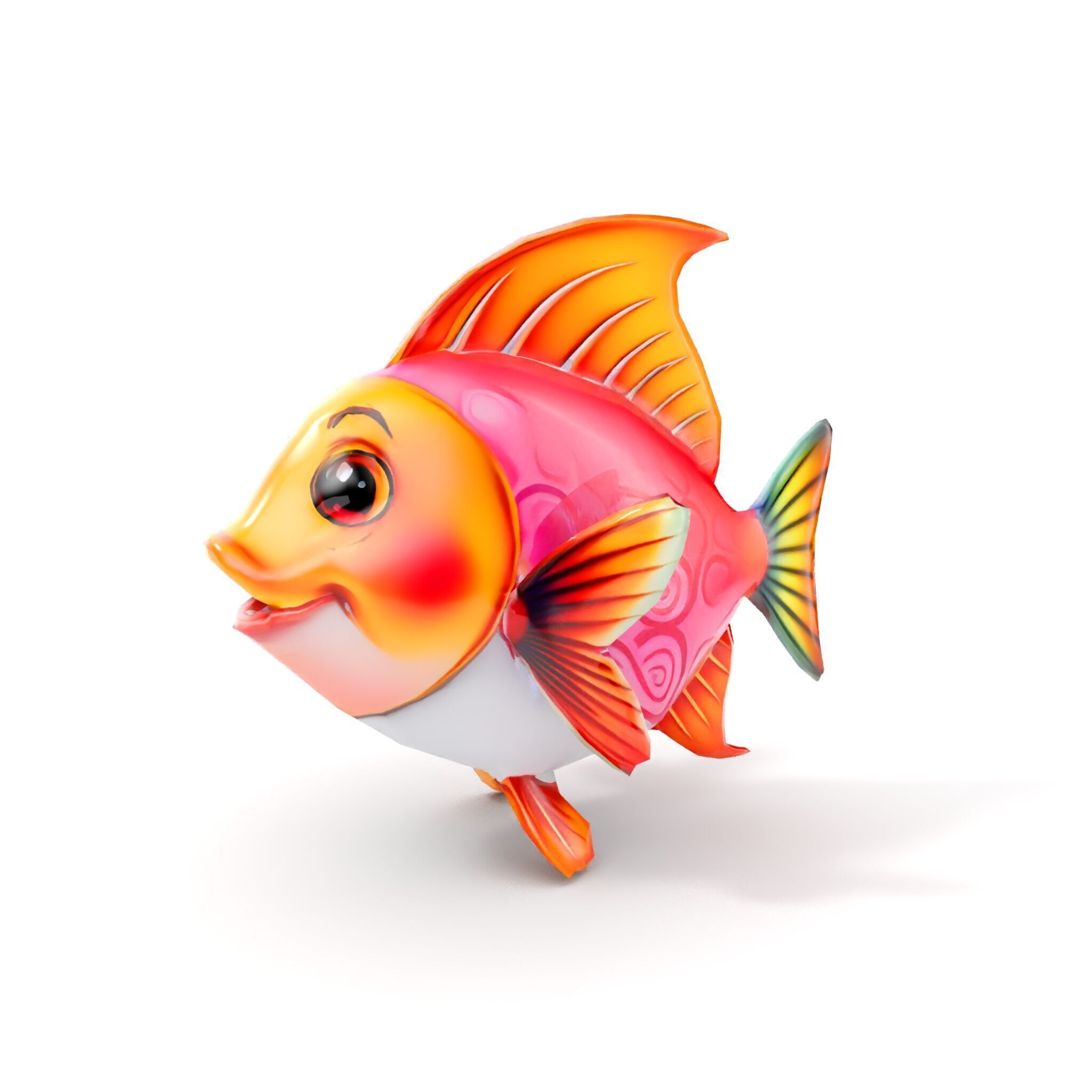 Cartoon Fish Character Model Pack Low-poly 3D model_7