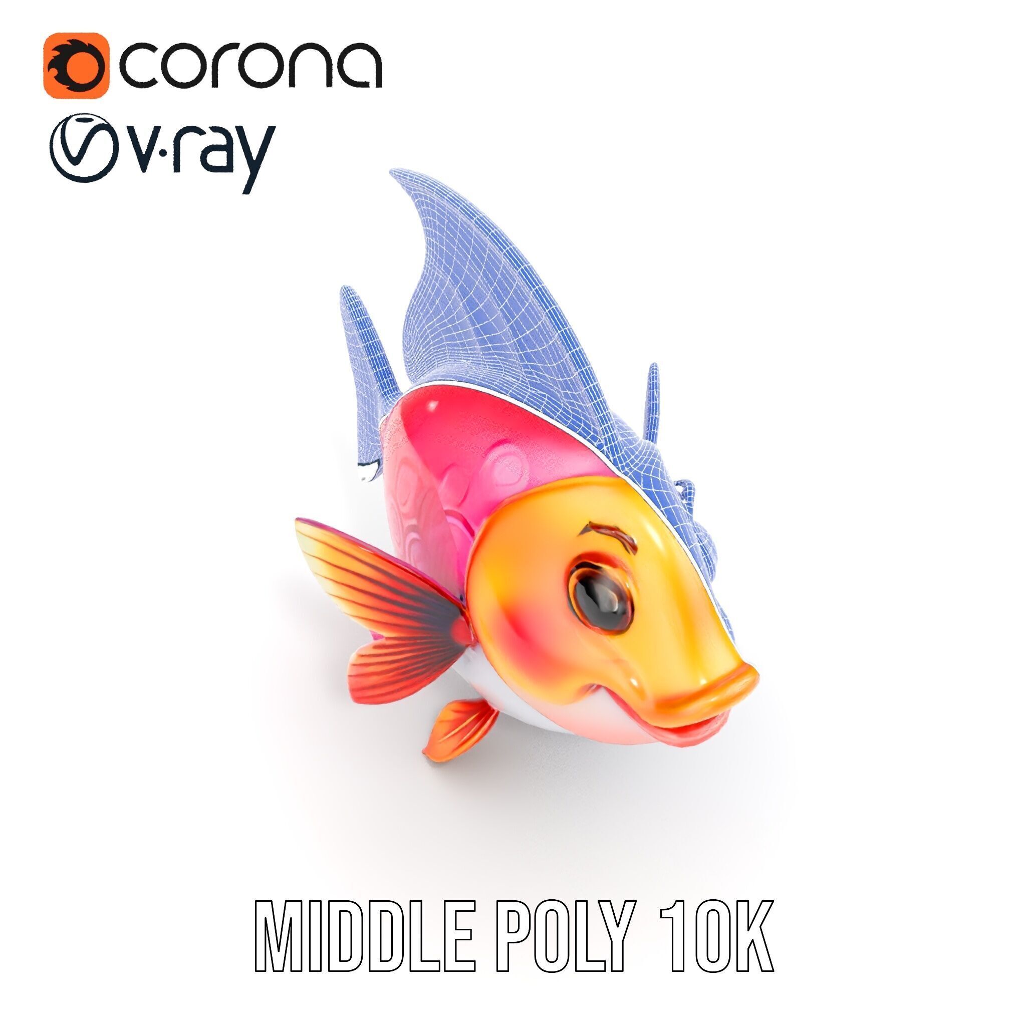 Cartoon Fish Character Model Pack Low-poly 3D model_28