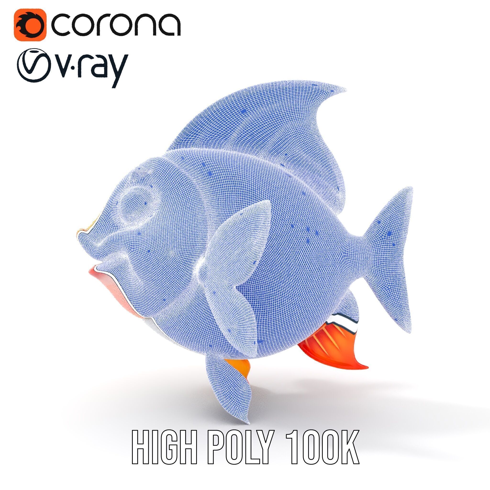 Cartoon Fish Character Model Pack Low-poly 3D model_37