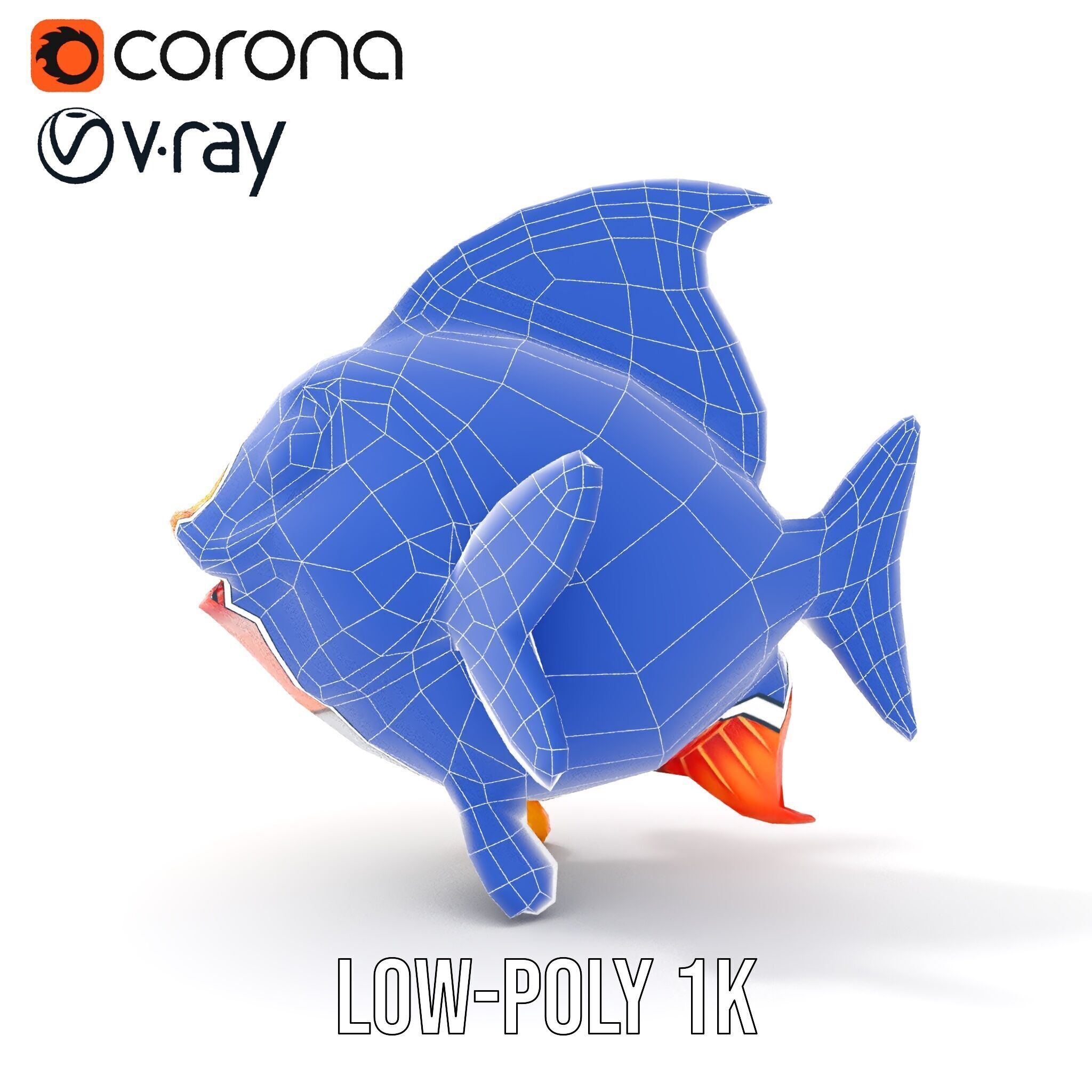 Cartoon Fish Character Model Pack Low-poly 3D model_23