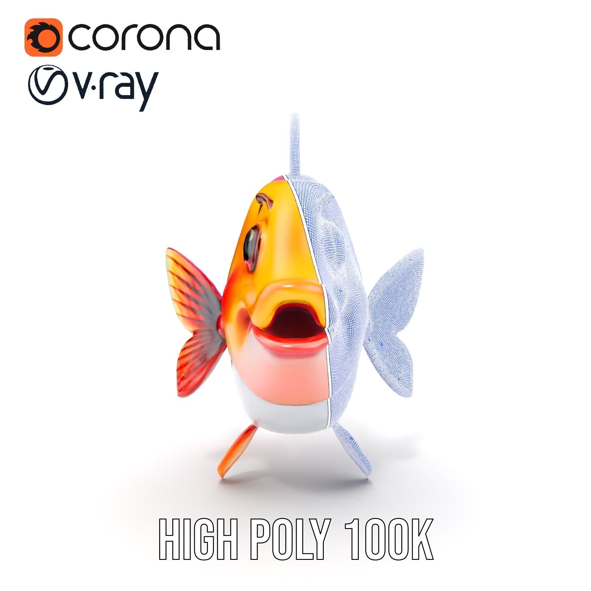 Cartoon Fish Character Model Pack Low-poly 3D model_36