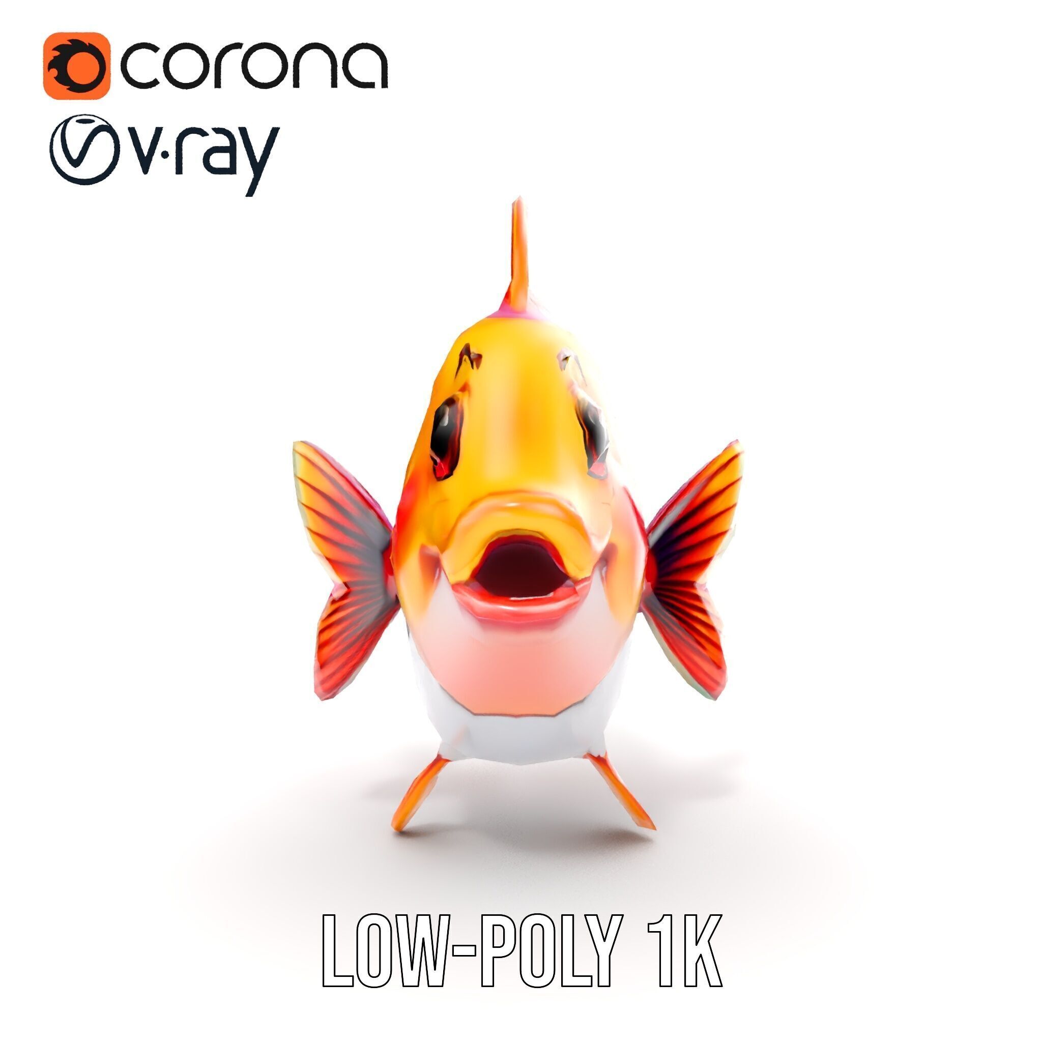 Cartoon Fish Character Model Pack Low-poly 3D model_29