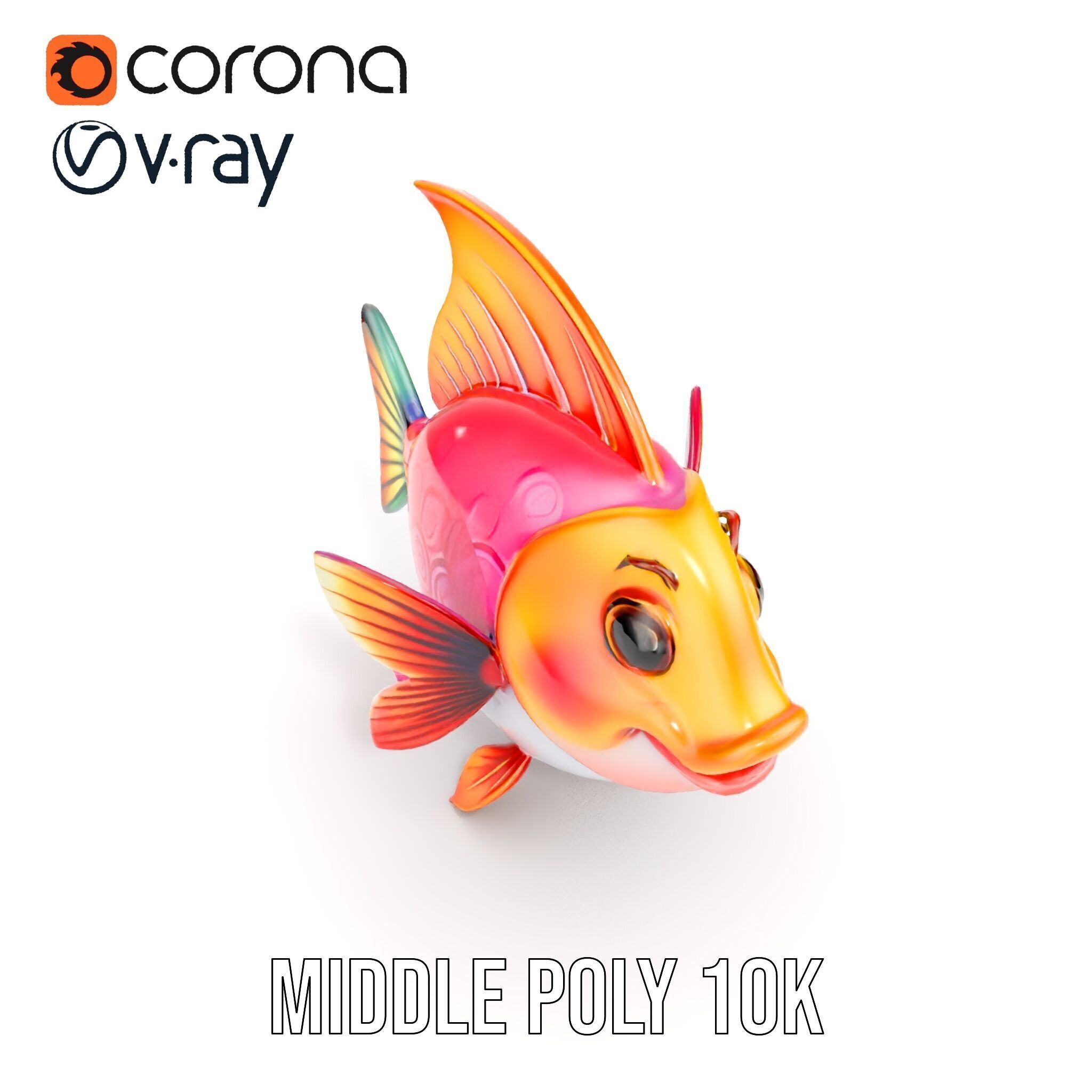 Cartoon Fish Character Model Pack Low-poly 3D model_15