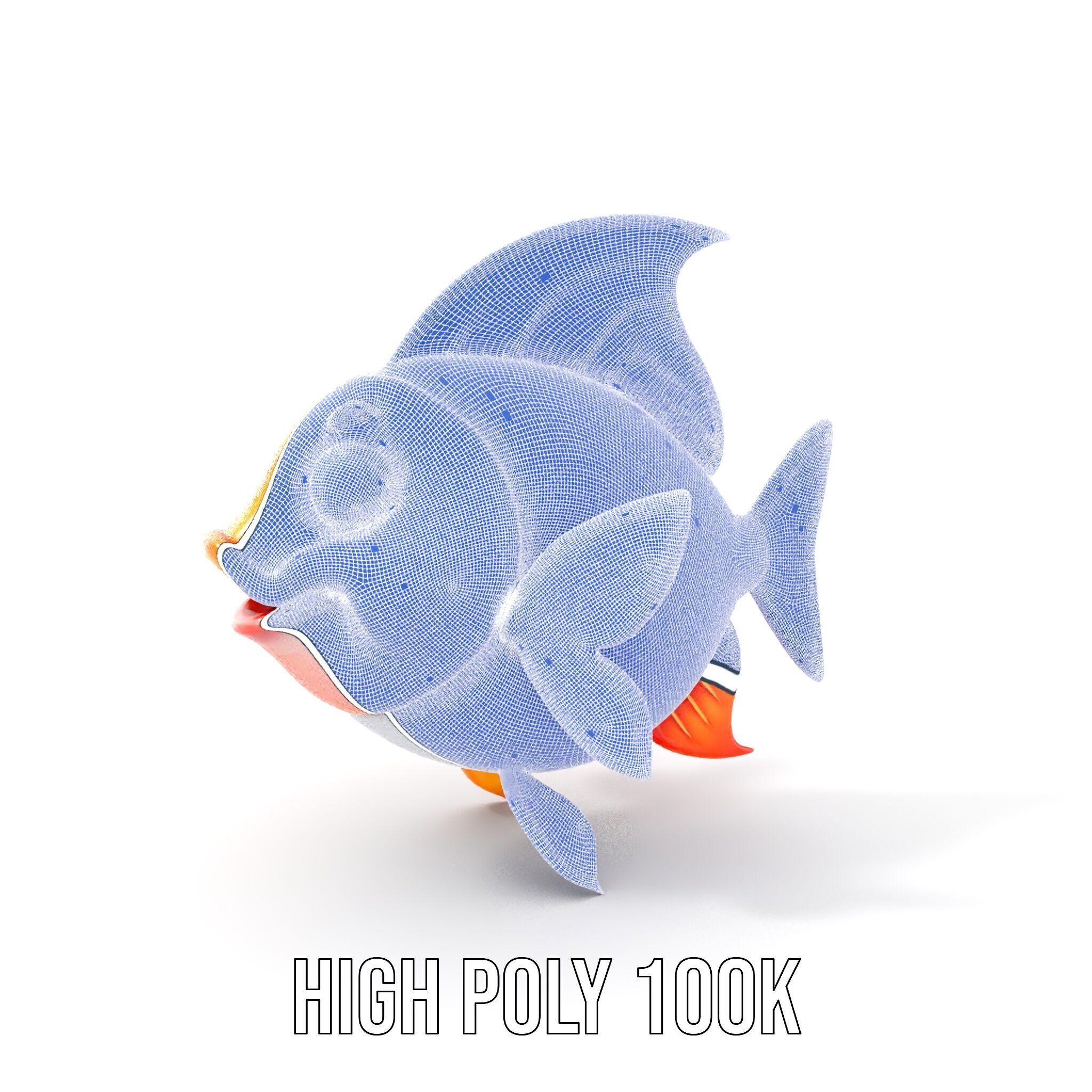 Cartoon Fish Character Model Pack Low-poly 3D model_4