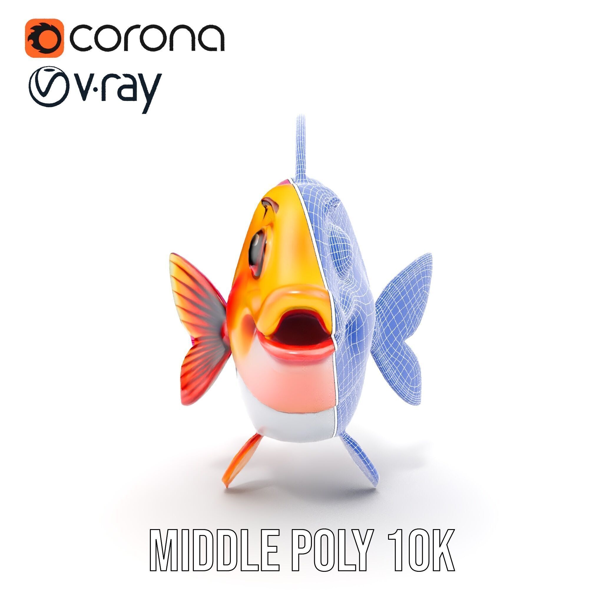 Cartoon Fish Character Model Pack Low-poly 3D model_25