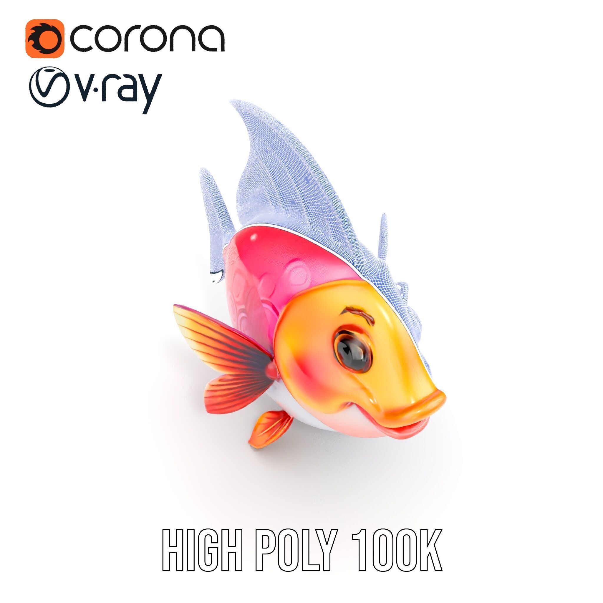Cartoon Fish Character Model Pack Low-poly 3D model_33