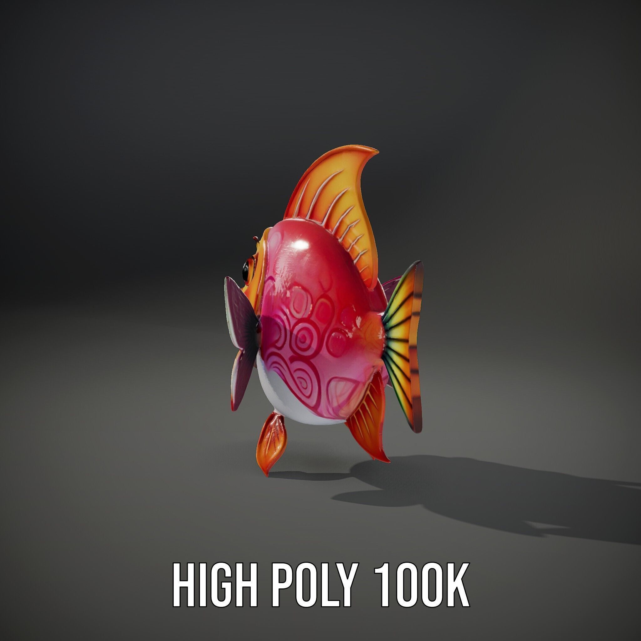Cartoon Fish Character Model Pack Low-poly 3D model_8